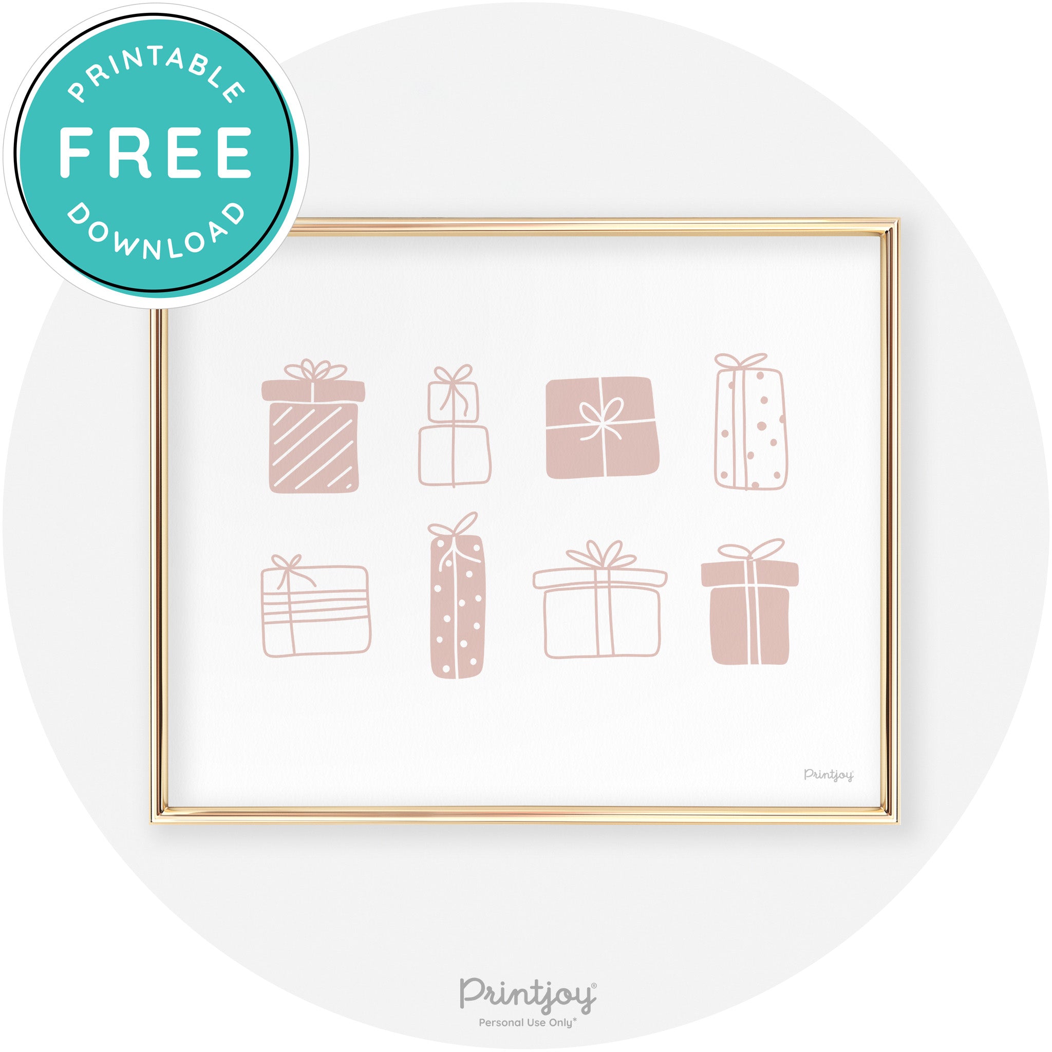 Presents Christmas Gifts Cute Modern Chic Wall Art Free Printable - Printjoy