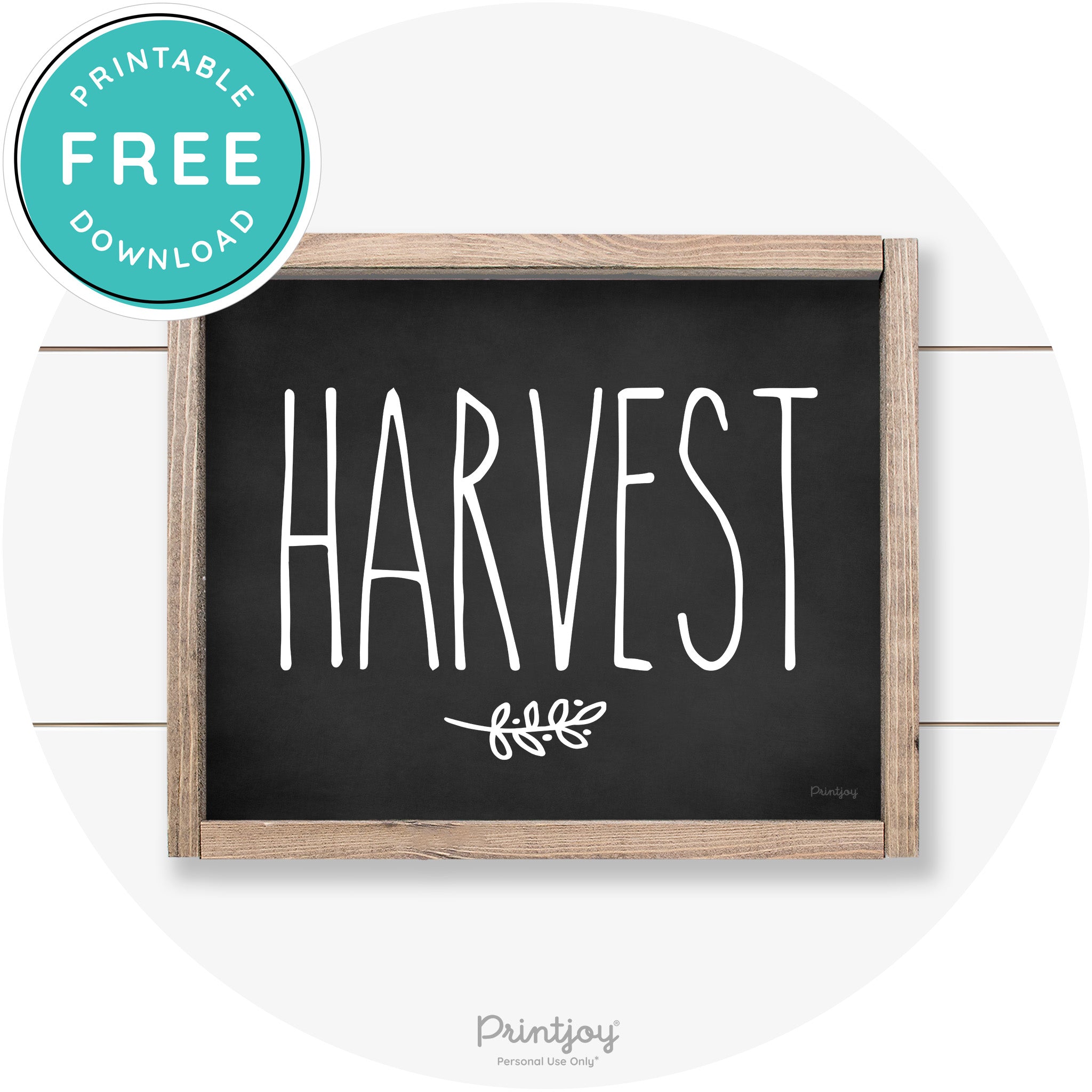 Fall Harvest Tall Letting Cute Farmhouse Wall Art Printable