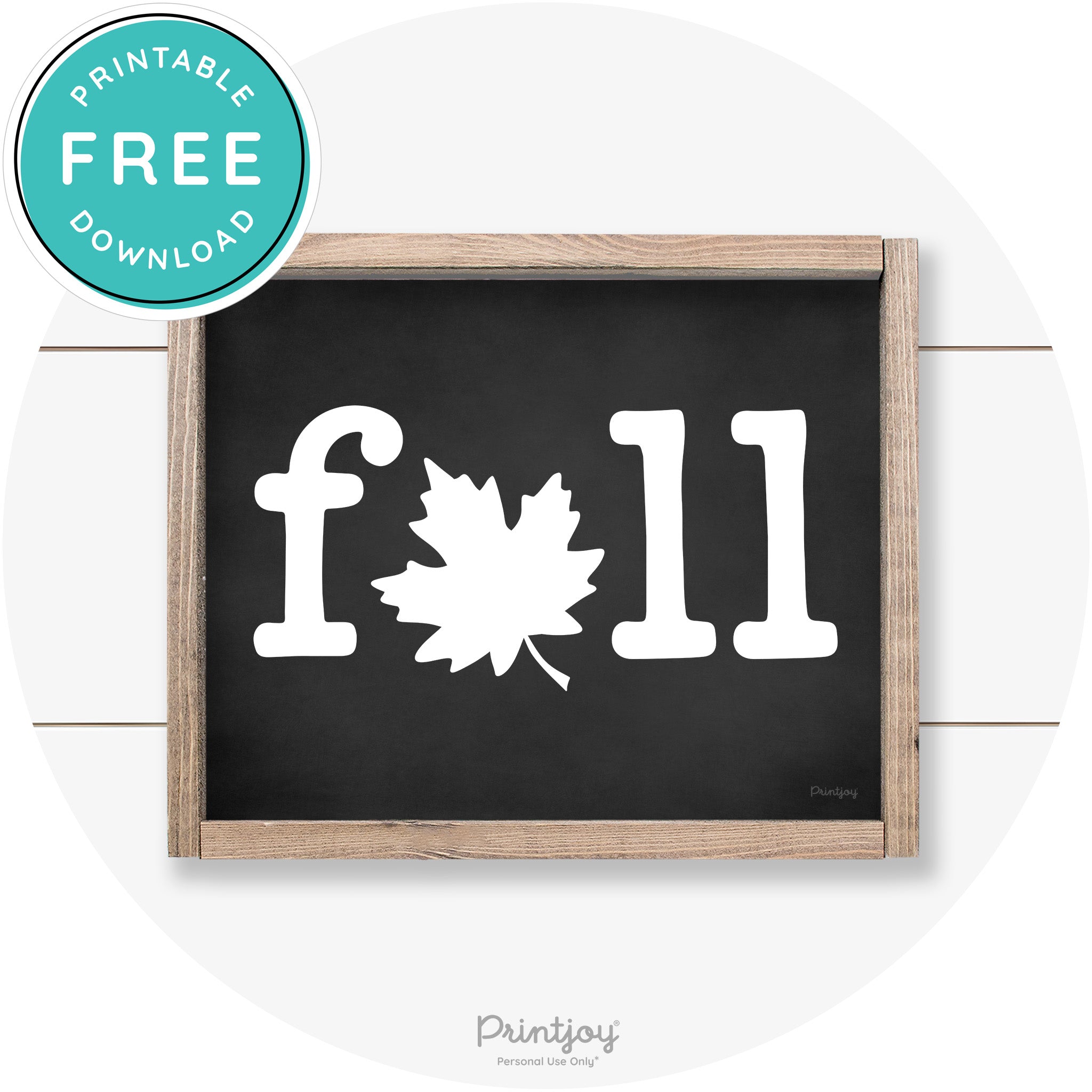 Fall Maple Leaf Cute Modern Farmhouse Wall Art Free Printable