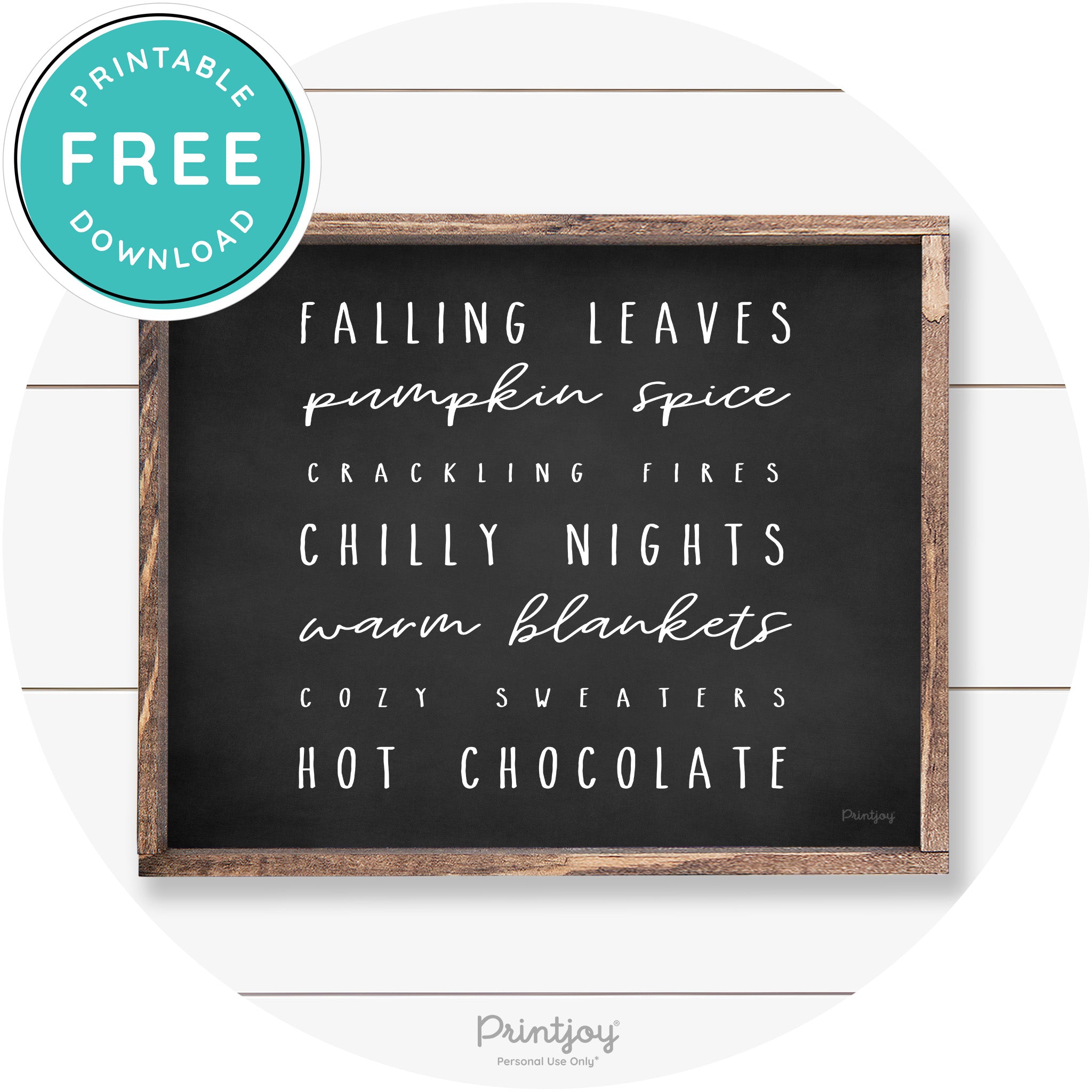Fall Favorite Things Cute Farmhouse Autumn Wall Art Free Printable