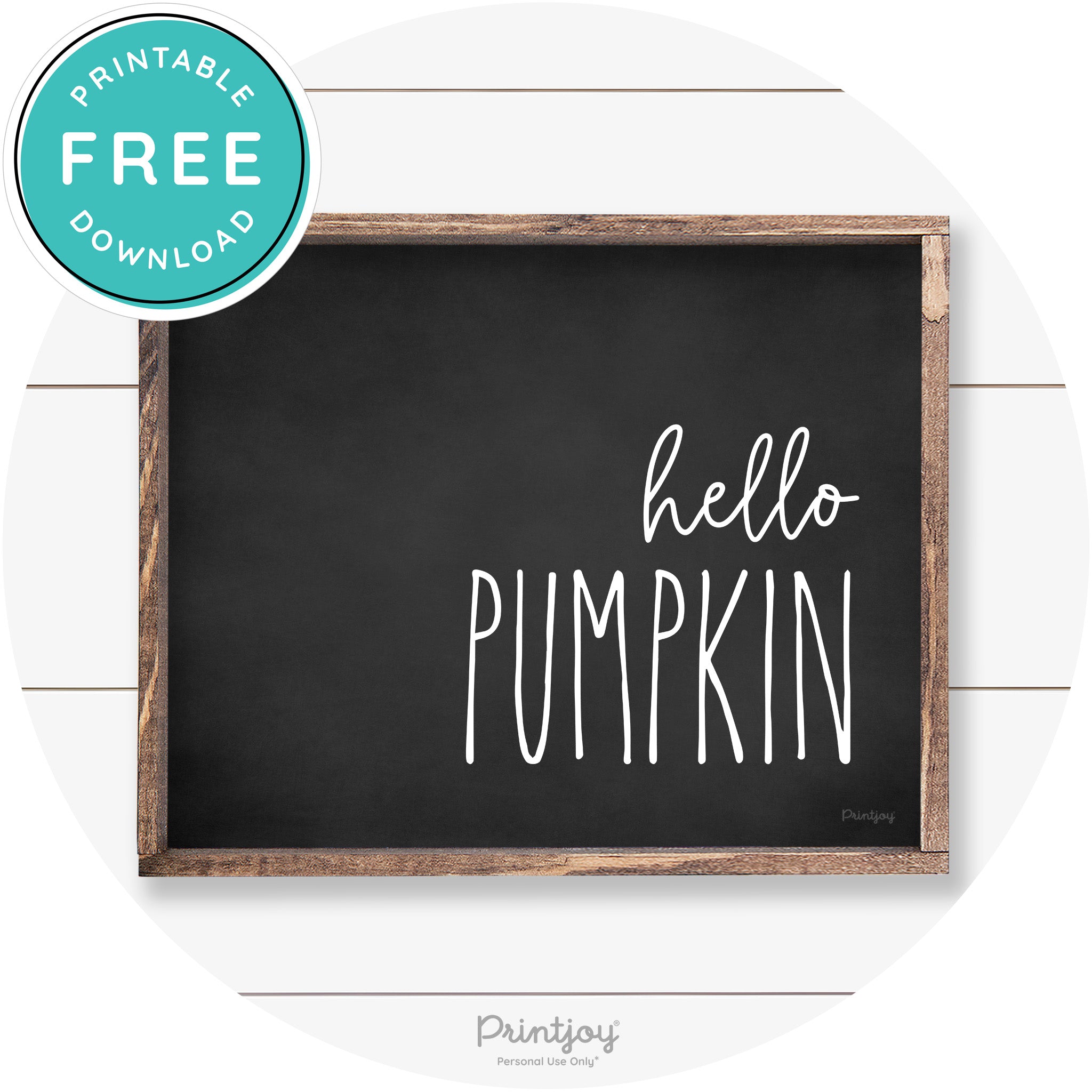 Hello Pumpkin Cute Fun Simple Farmhouse Wall Art Free Printable