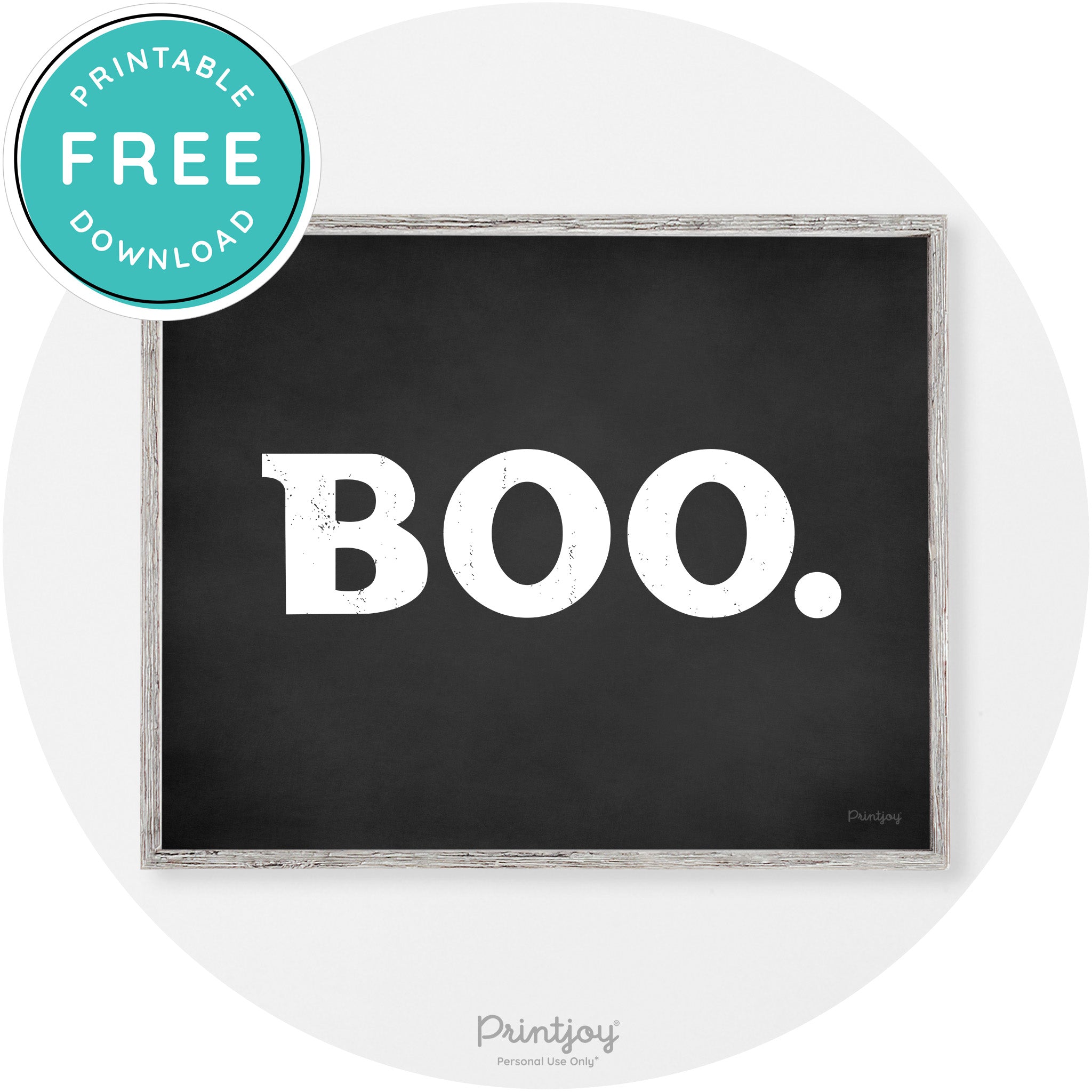 Boo Halloween Modern Vintage Wall Art Decor Free Printable