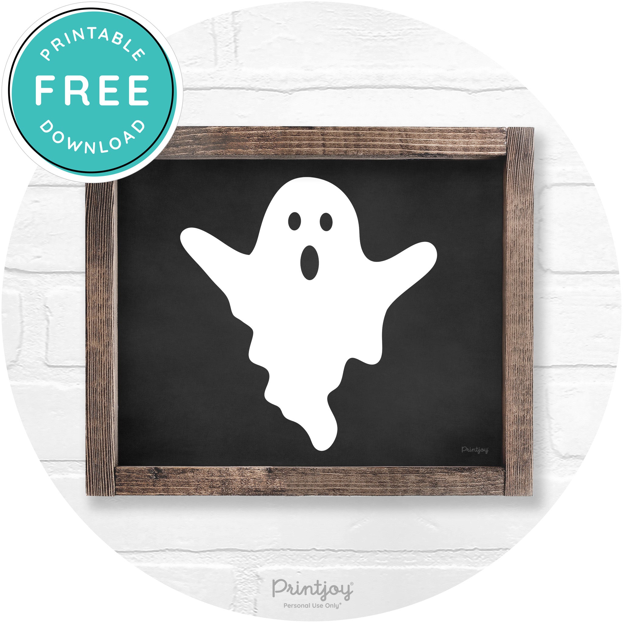 Halloween Cute Ghost Rustic Farmhouse Wall Art Free Printable