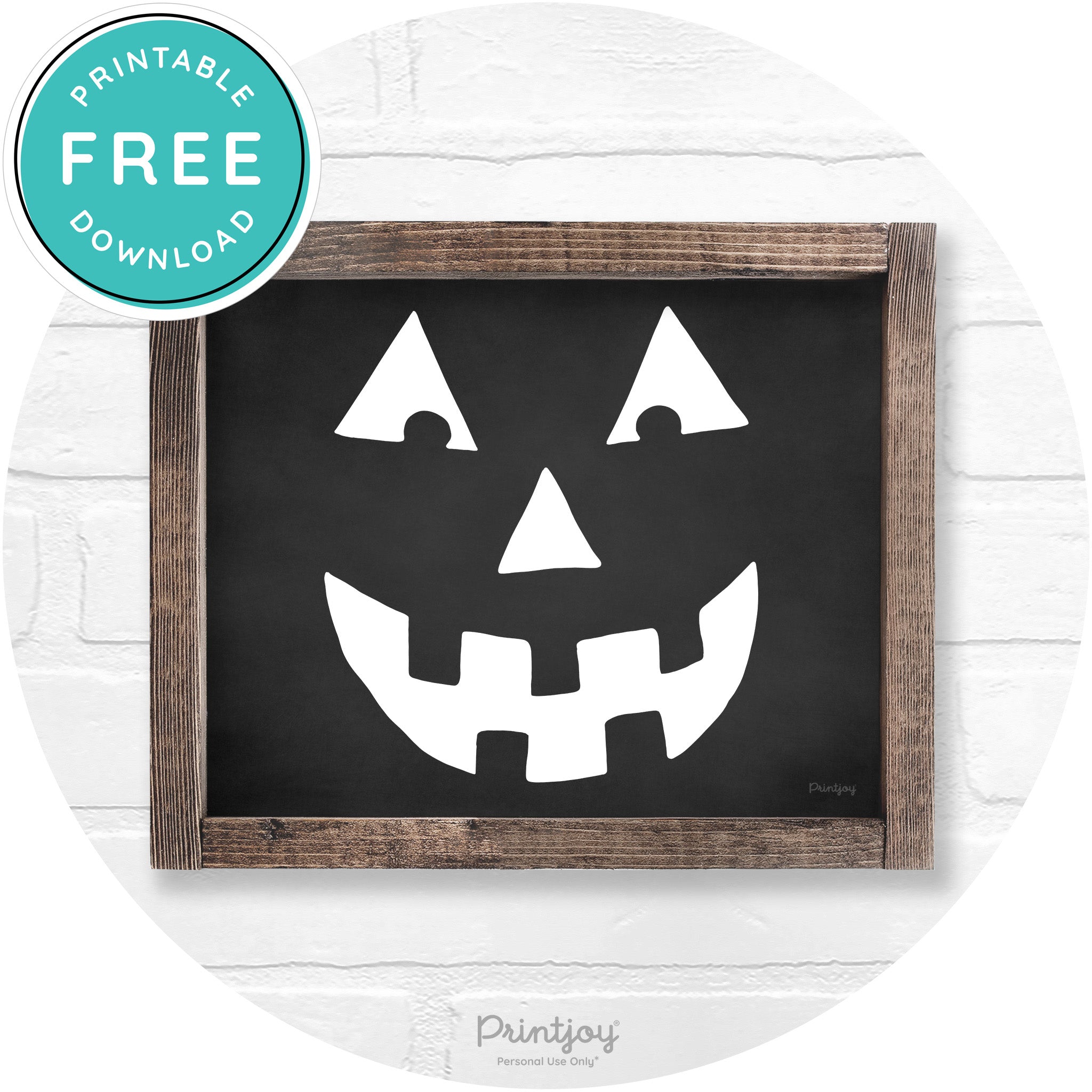 Jack O Lantern Halloween Rustic Farmhouse Wall Art Printable