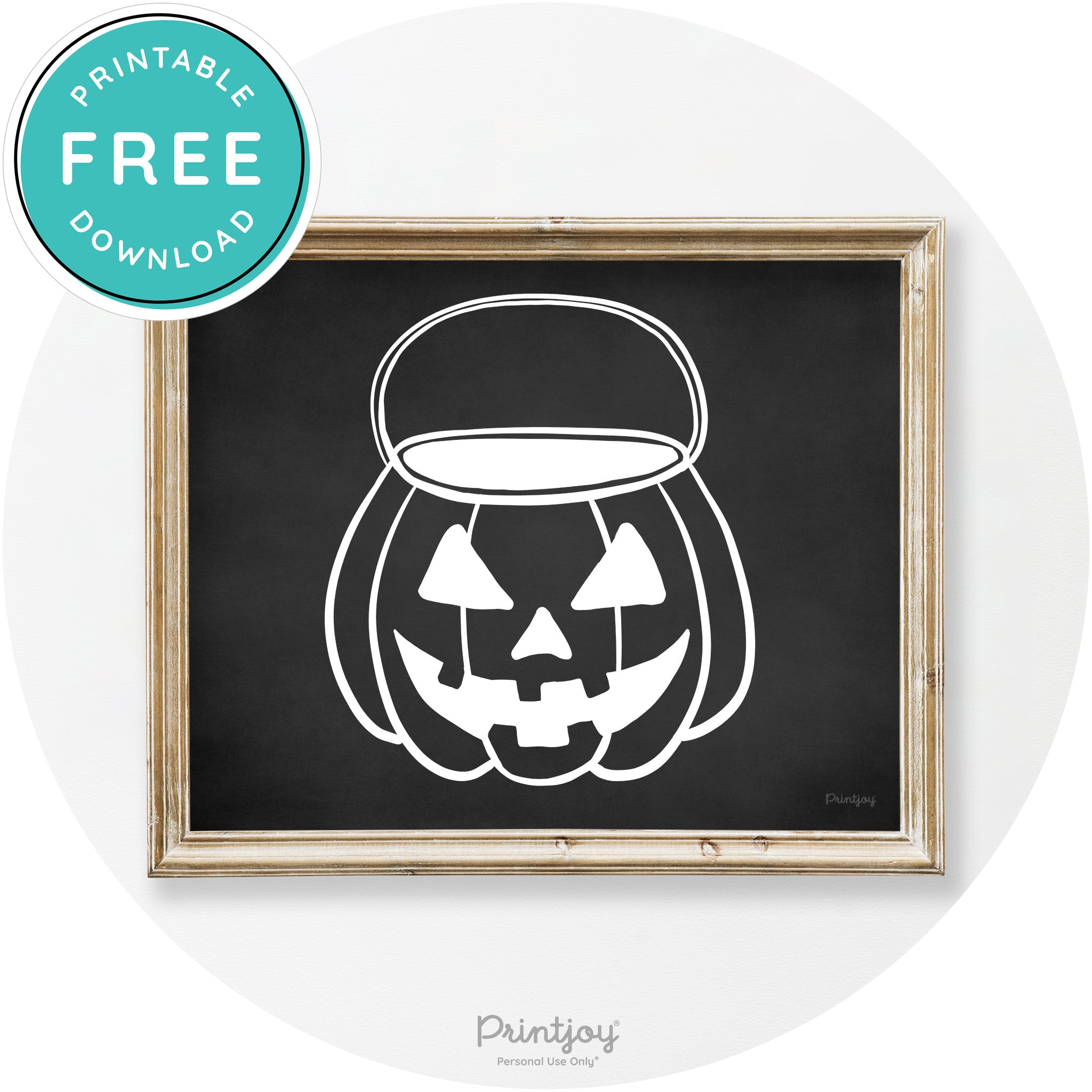 Jack O Lantern Treat Bucket Vintage Halloween Wall Art Free Printable