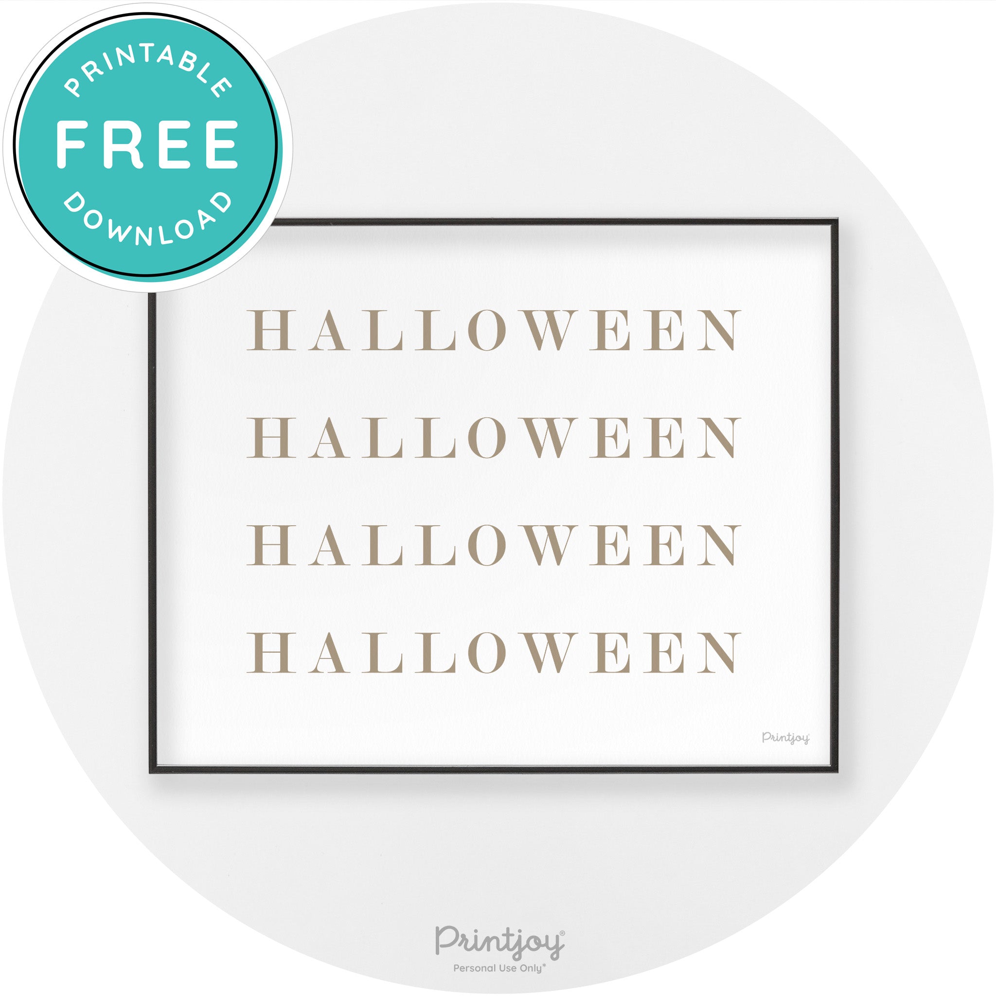 Halloween Cute Pattern Modern Chic Wall Art Decor Printable