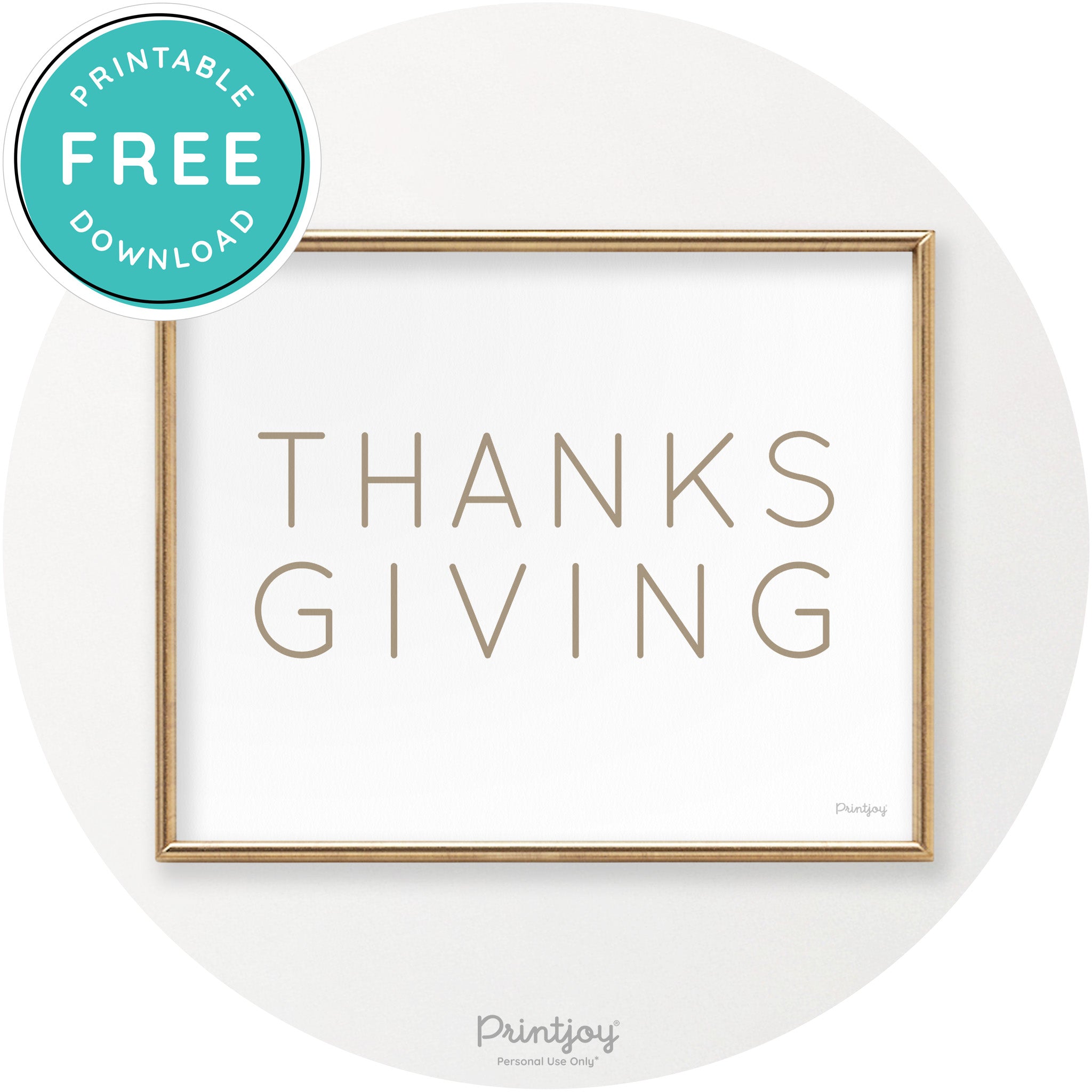 Thanksgiving Cute Typography Modern Chic Wall Art Printable