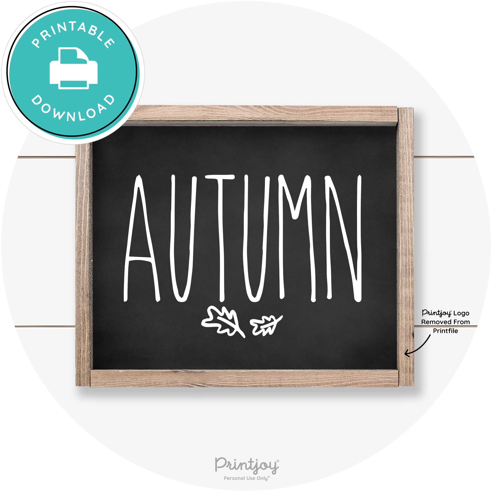 Autumn Leaves Cute Farmhouse Wall Art Decor Free Printable