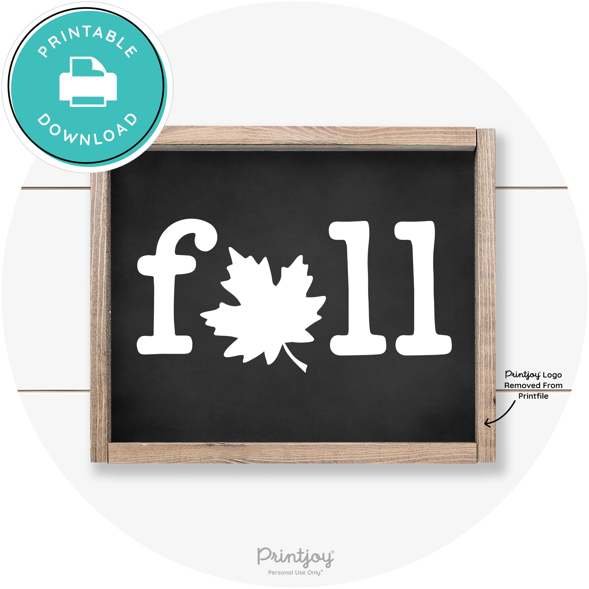 Fall Maple Leaf Cute Modern Farmhouse Wall Art Free Printable