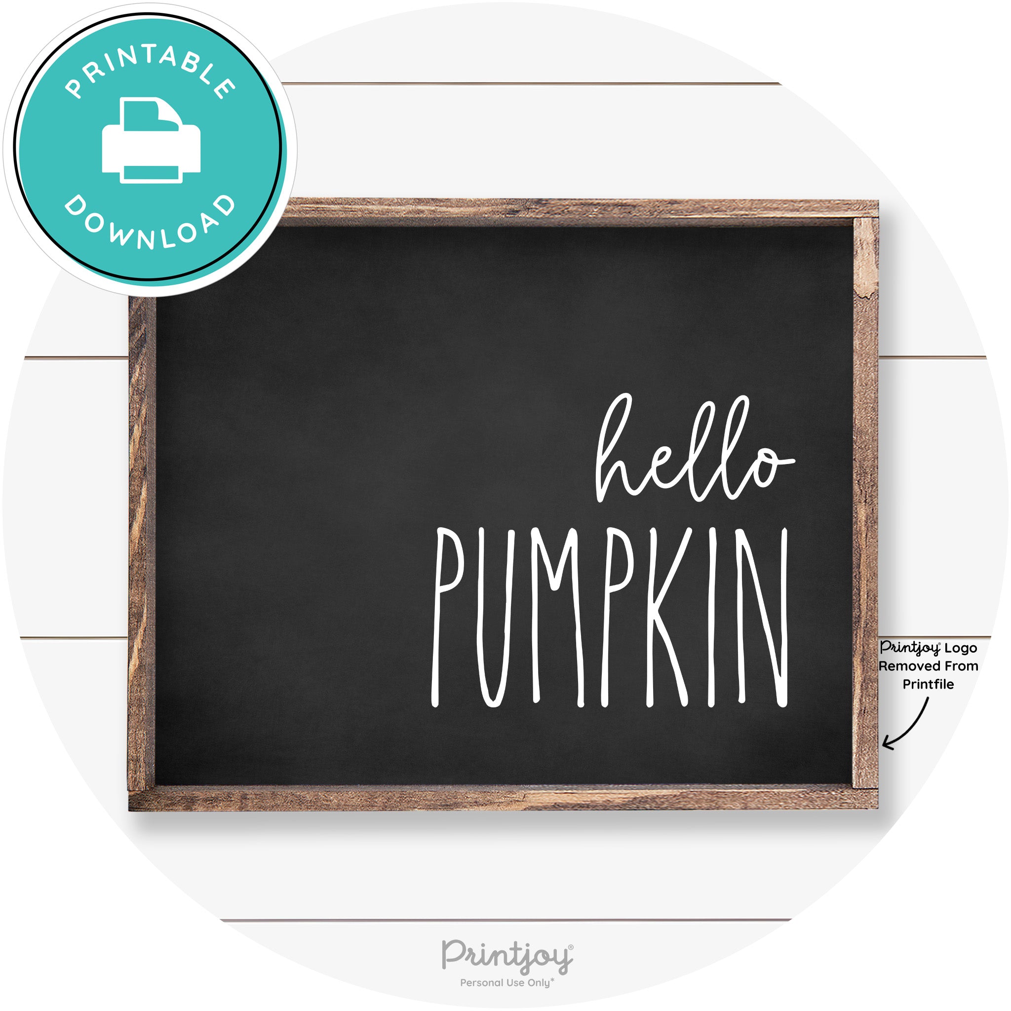 Hello Pumpkin Cute Fun Simple Farmhouse Wall Art Free Printable