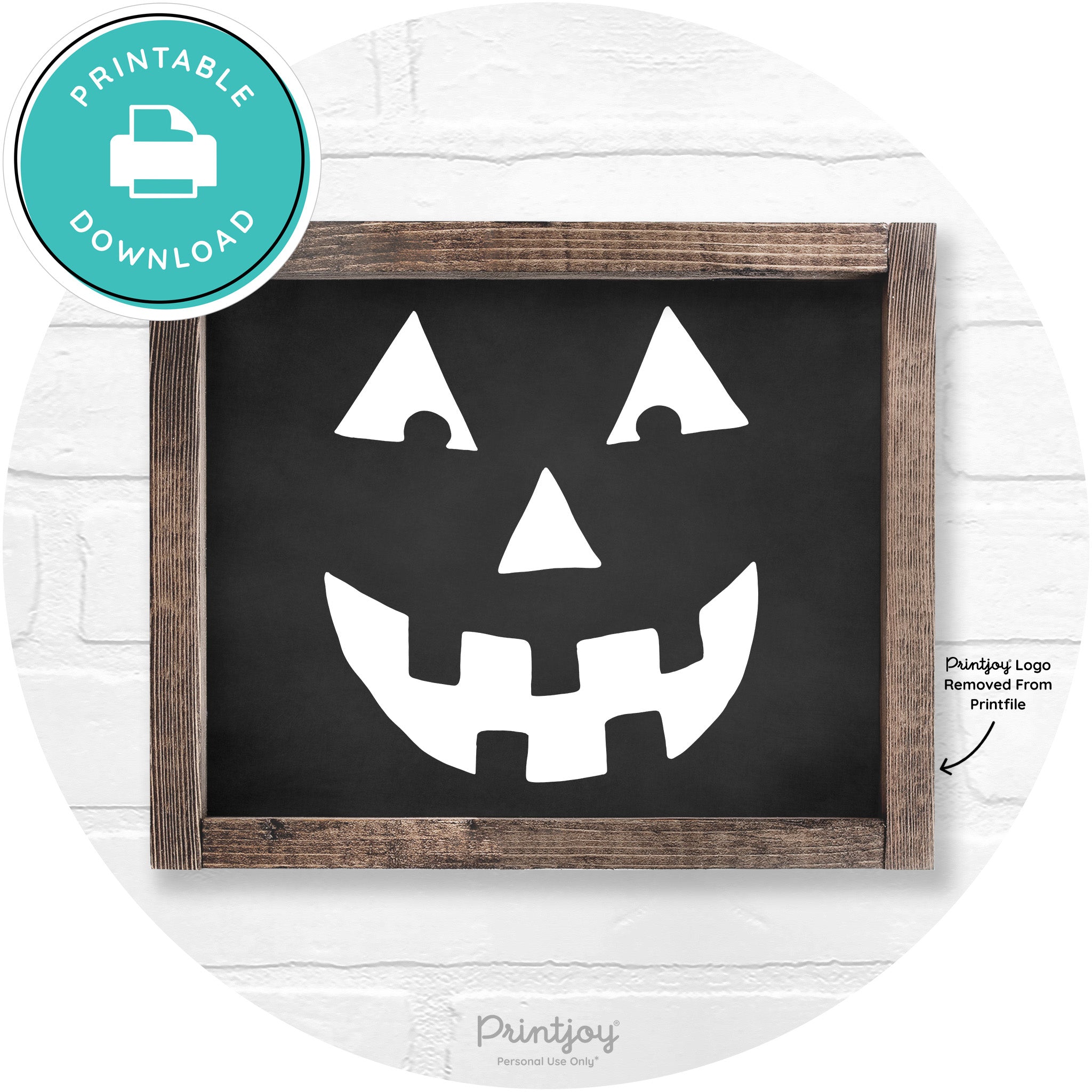 Jack O Lantern Halloween Rustic Farmhouse Wall Art Printable