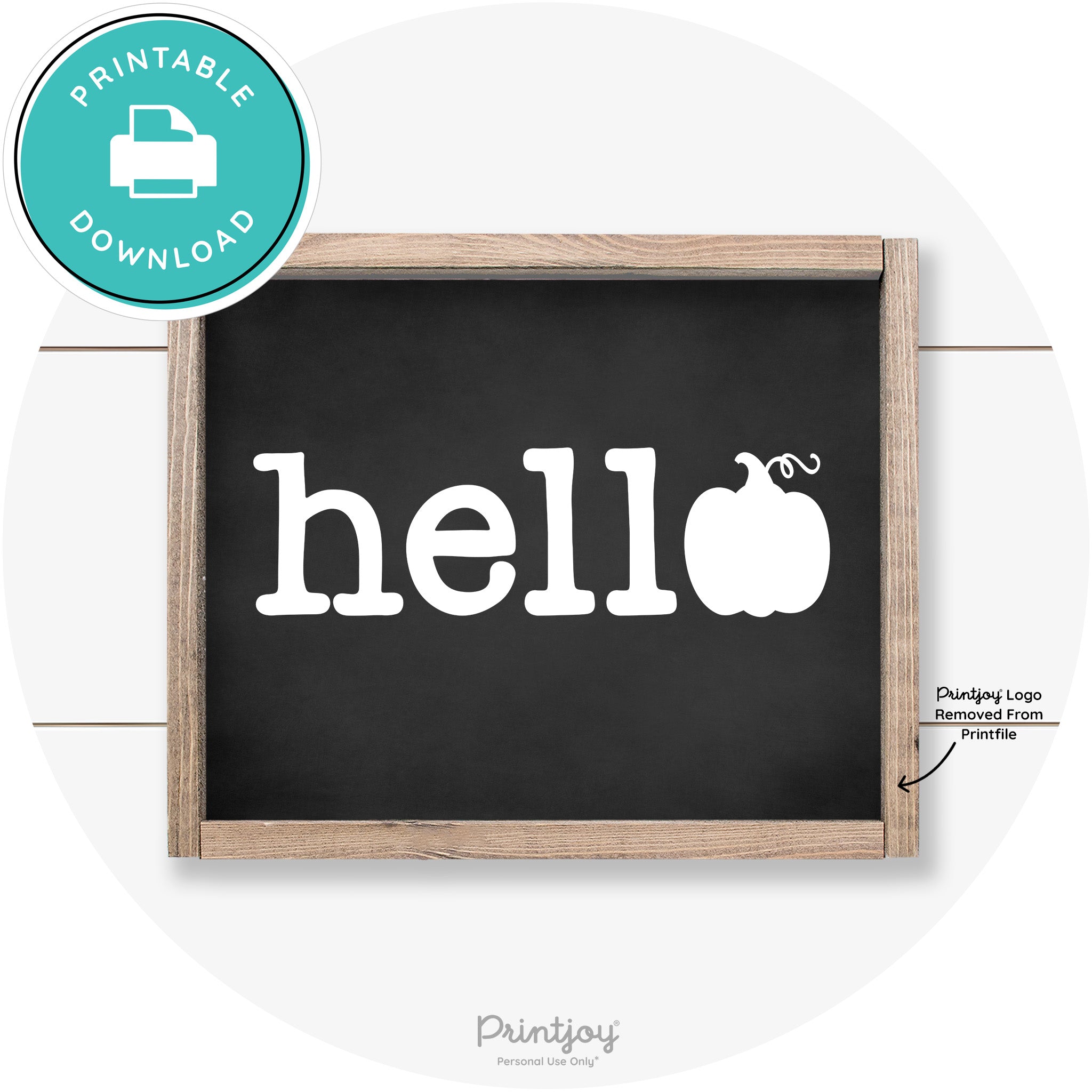 Hello Pumpkin Fall Autumn Cute Farmhouse Wall Art Free Printable
