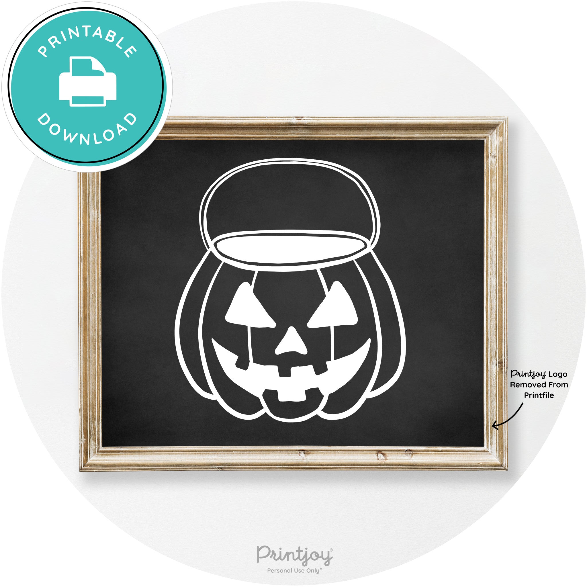 Jack O Lantern Treat Bucket Vintage Halloween Wall Art Free Printable