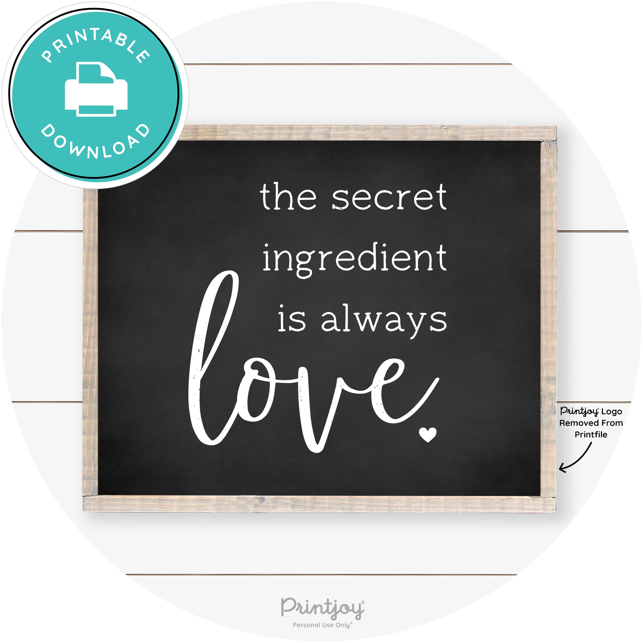 Secret Ingredient Is Love Farmhouse Kitchen Wall Art Free Printable