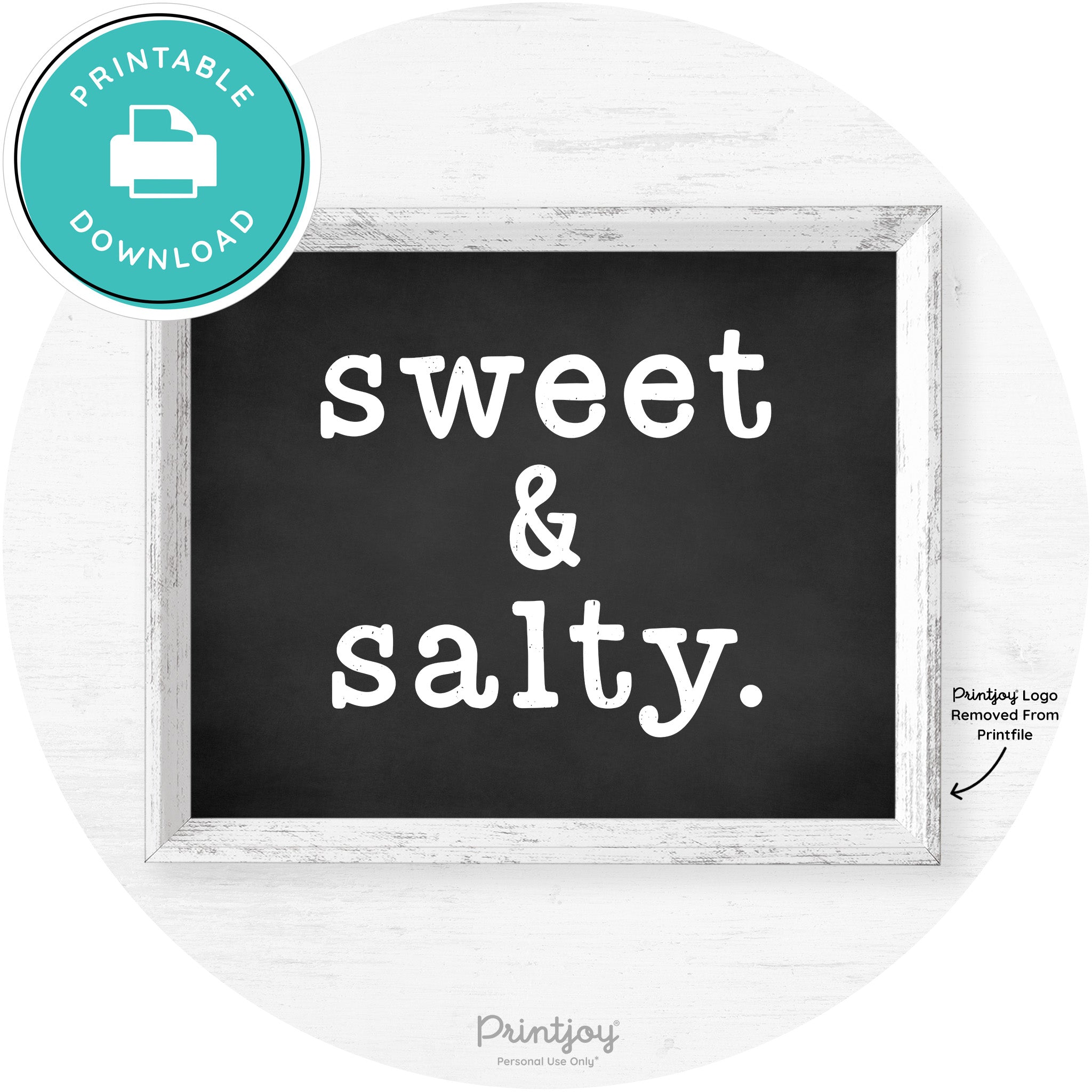 Sweet & Salty Southern Kitchen Farmhouse Wall Art Free Printable