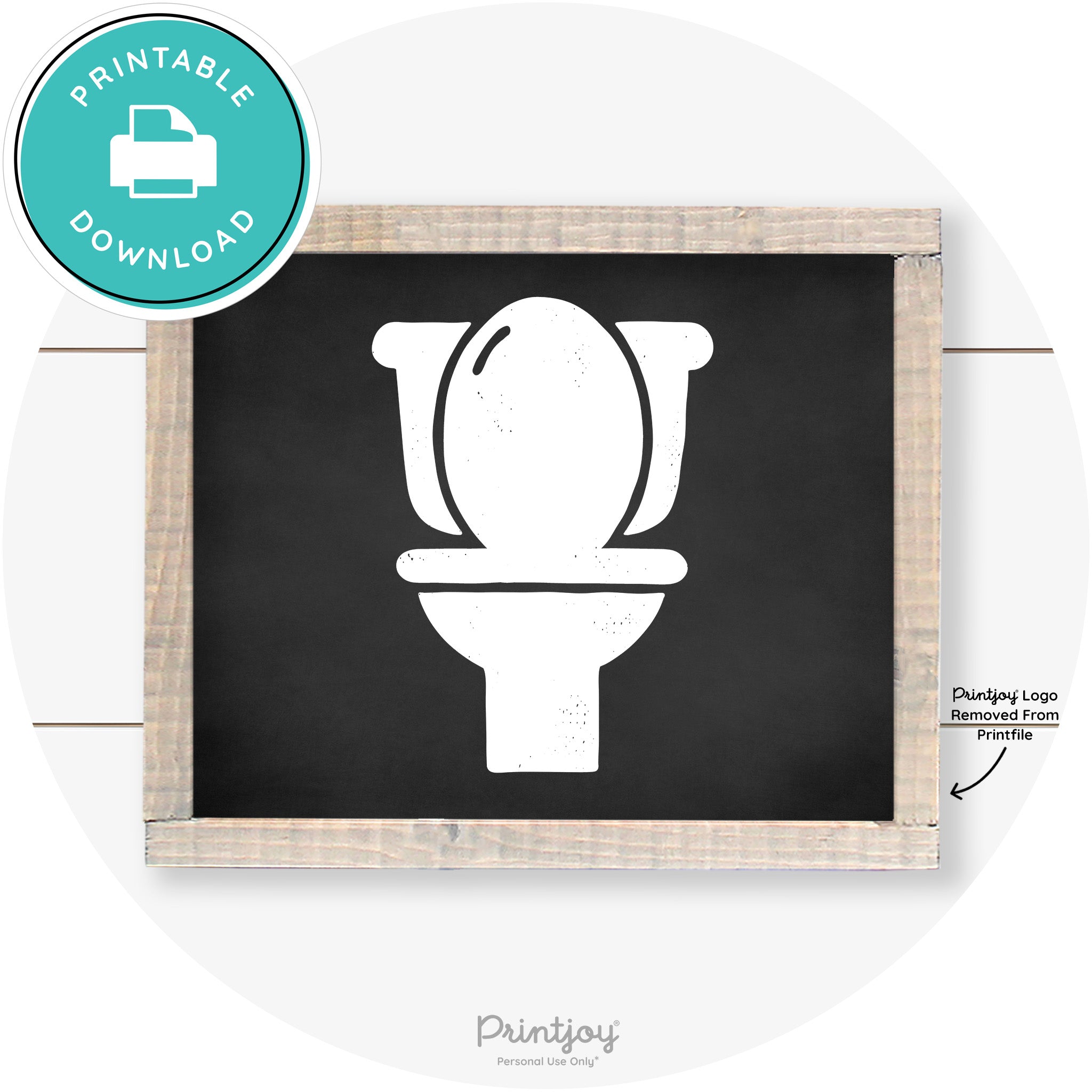 Toilet Seat Bathroom Sign Farmhouse Wall Art Decor Free Printable