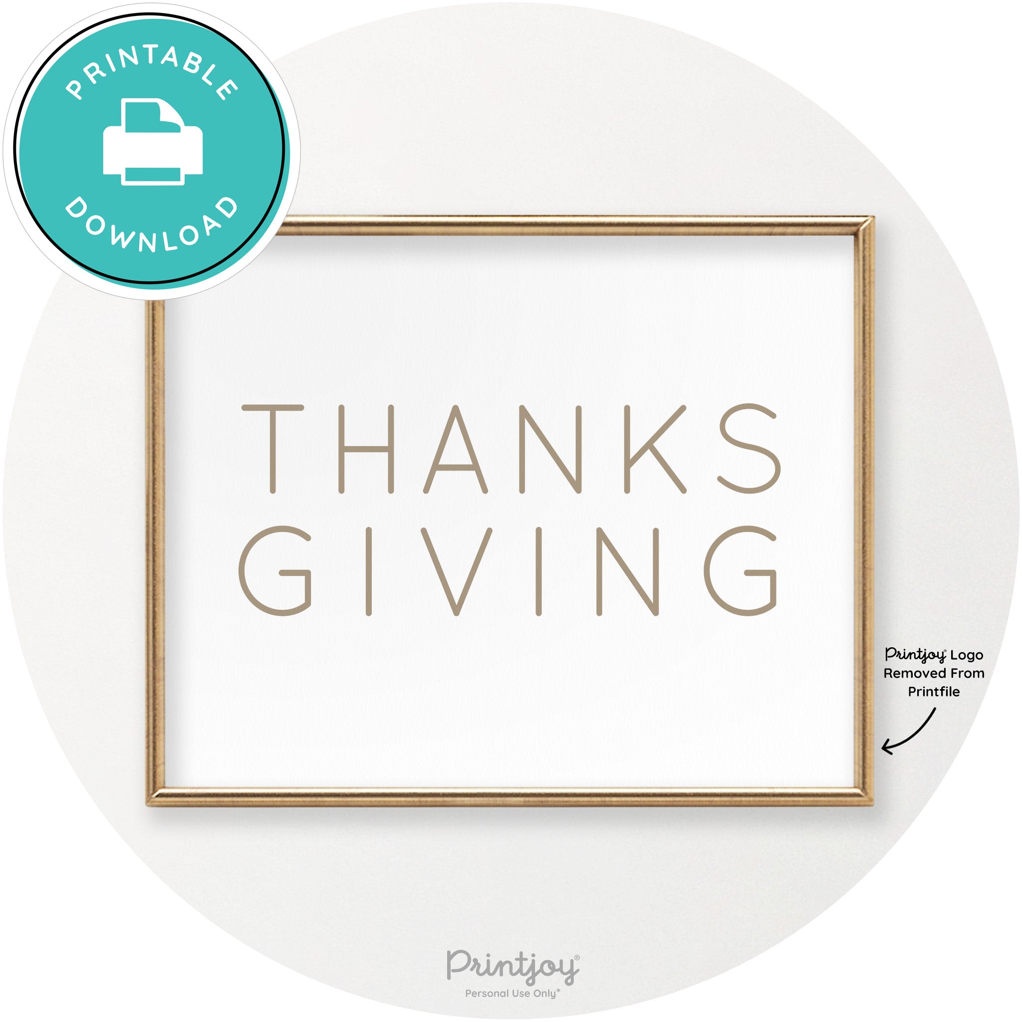 Thanksgiving Cute Typography Modern Chic Wall Art Printable