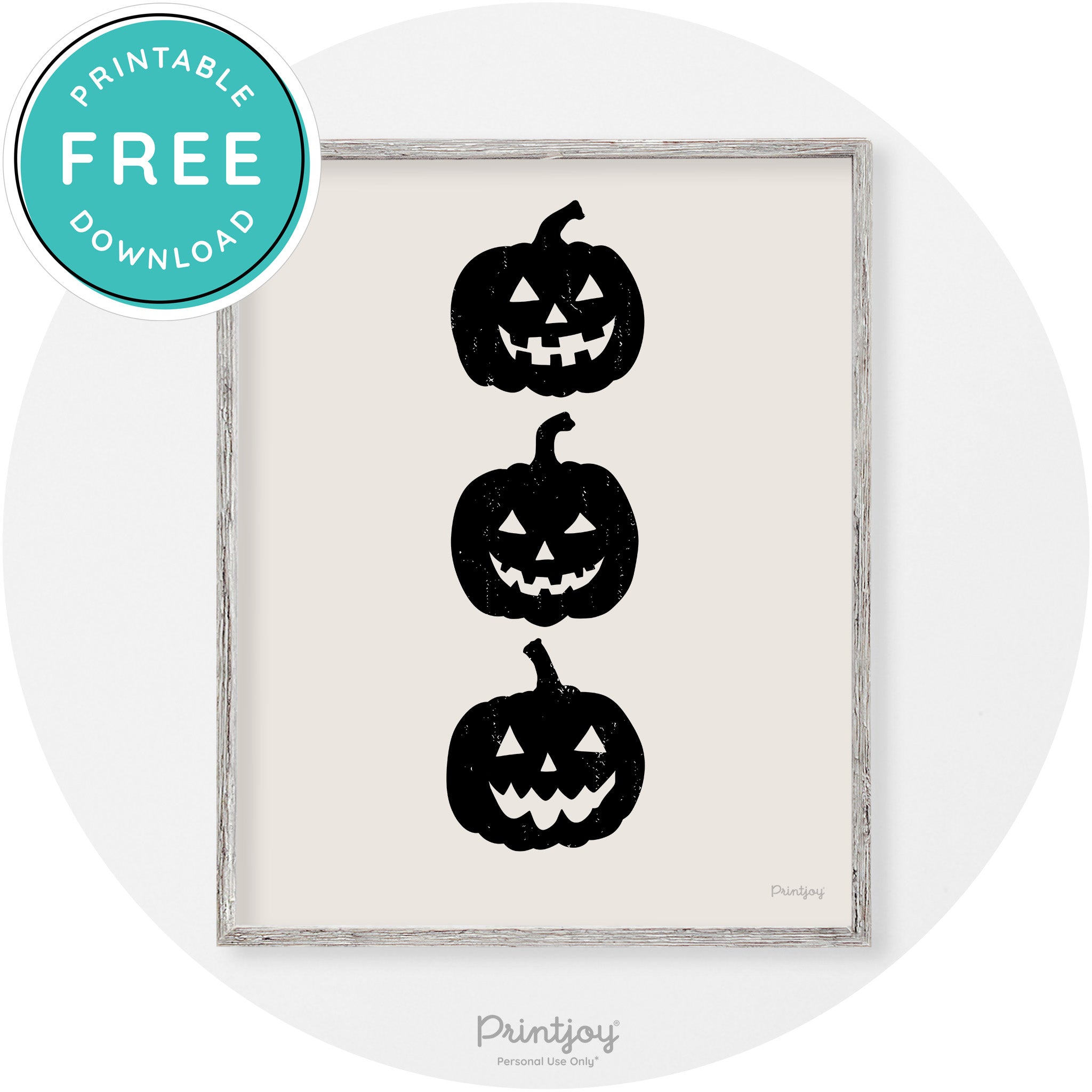 Halloween Jack O Lantern Pumpkins Vintage Wall Art Free Printable - Printjoy