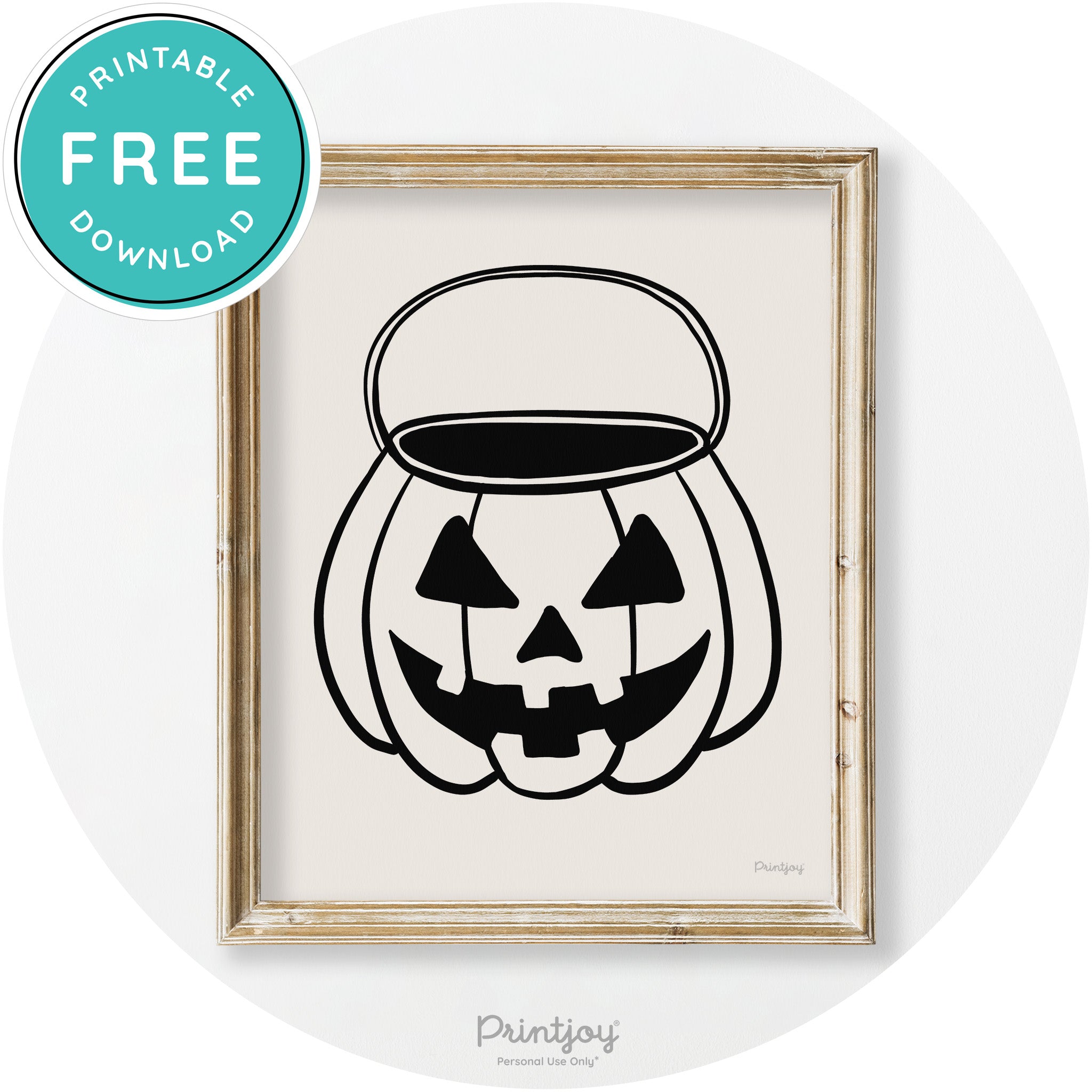 Jack O Lantern Treat Bucket Vintage Halloween Wall Art Free Printable