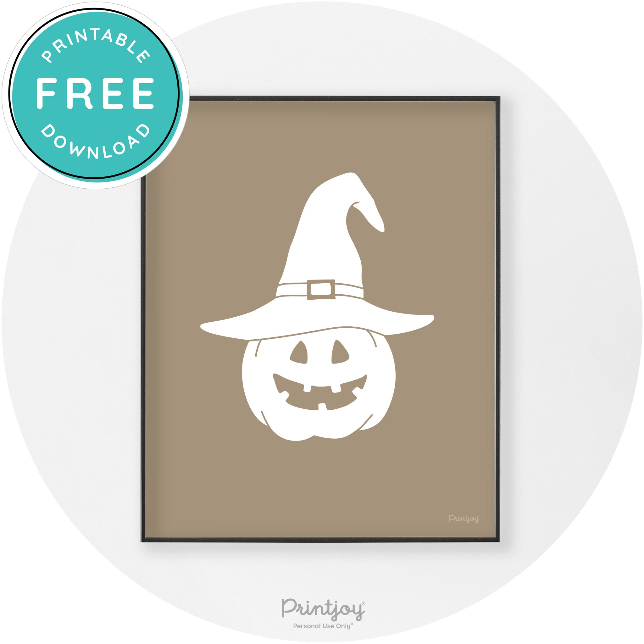 Halloween Cute Witch Jack O Lantern Chic Wall Art Printable
