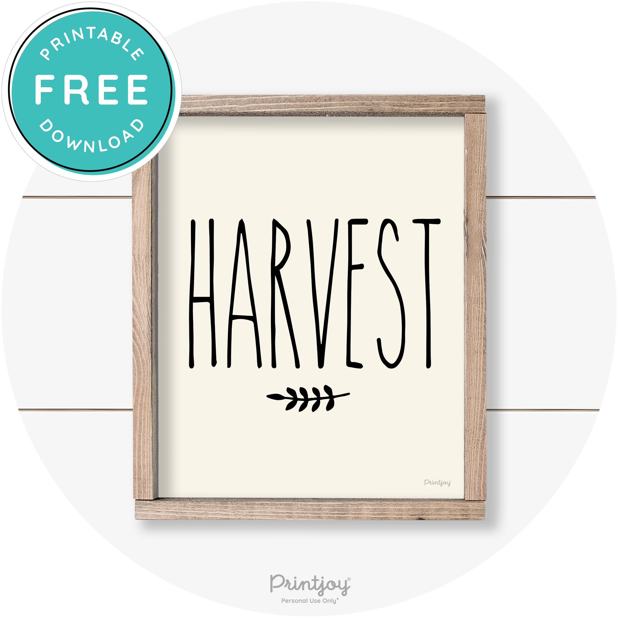 Fall Harvest Tall Letting Cute Farmhouse Wall Art Printable