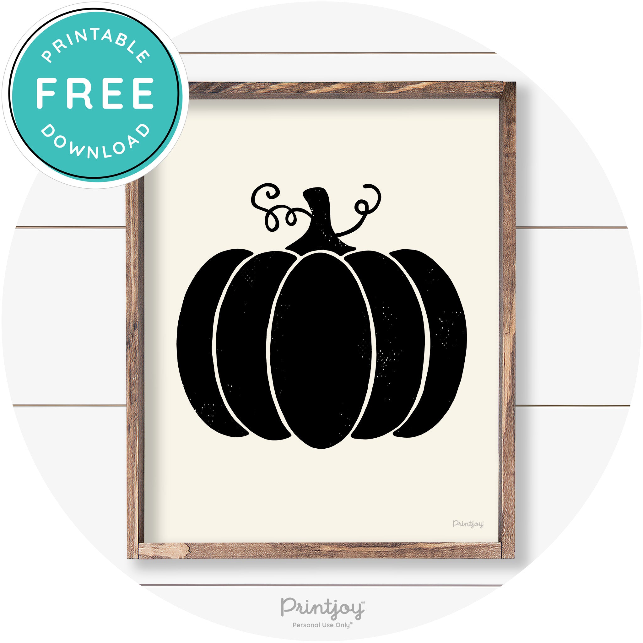 Pumpkin Thanksgiving Cute Farmhouse Wall Art Decor Free Printable - Printjoy