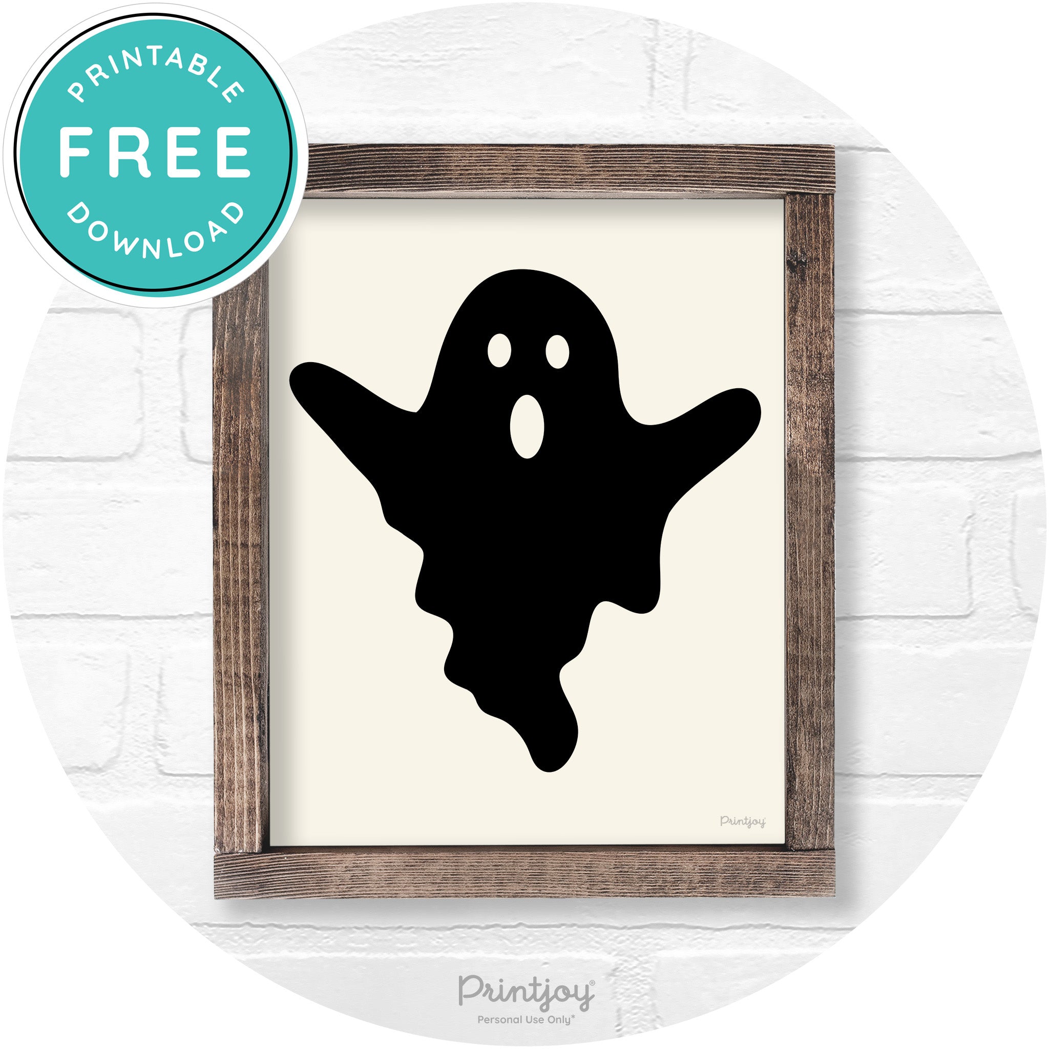 Halloween Cute Ghost Rustic Farmhouse Wall Art Free Printable