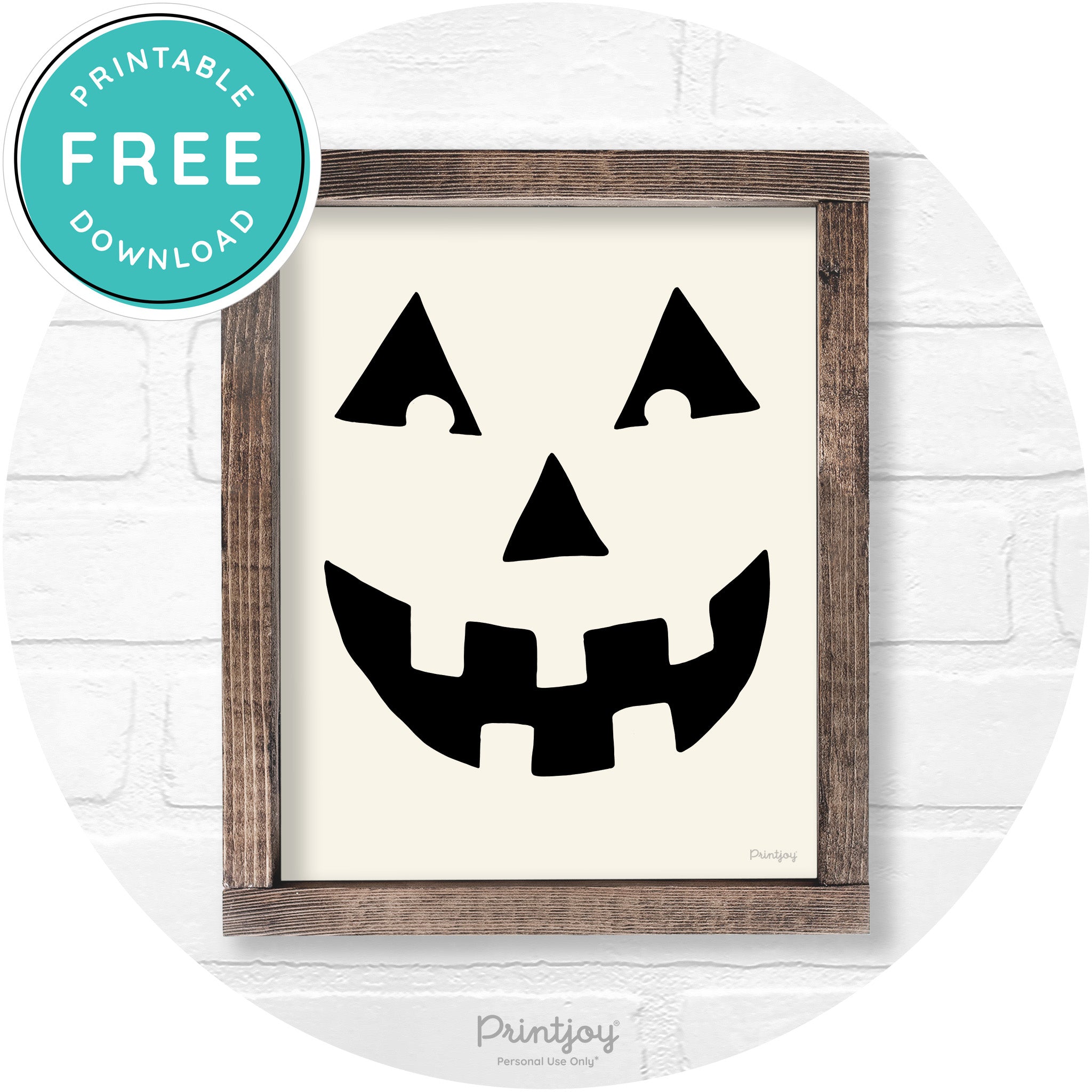 Jack O Lantern Halloween Rustic Farmhouse Wall Art Printable