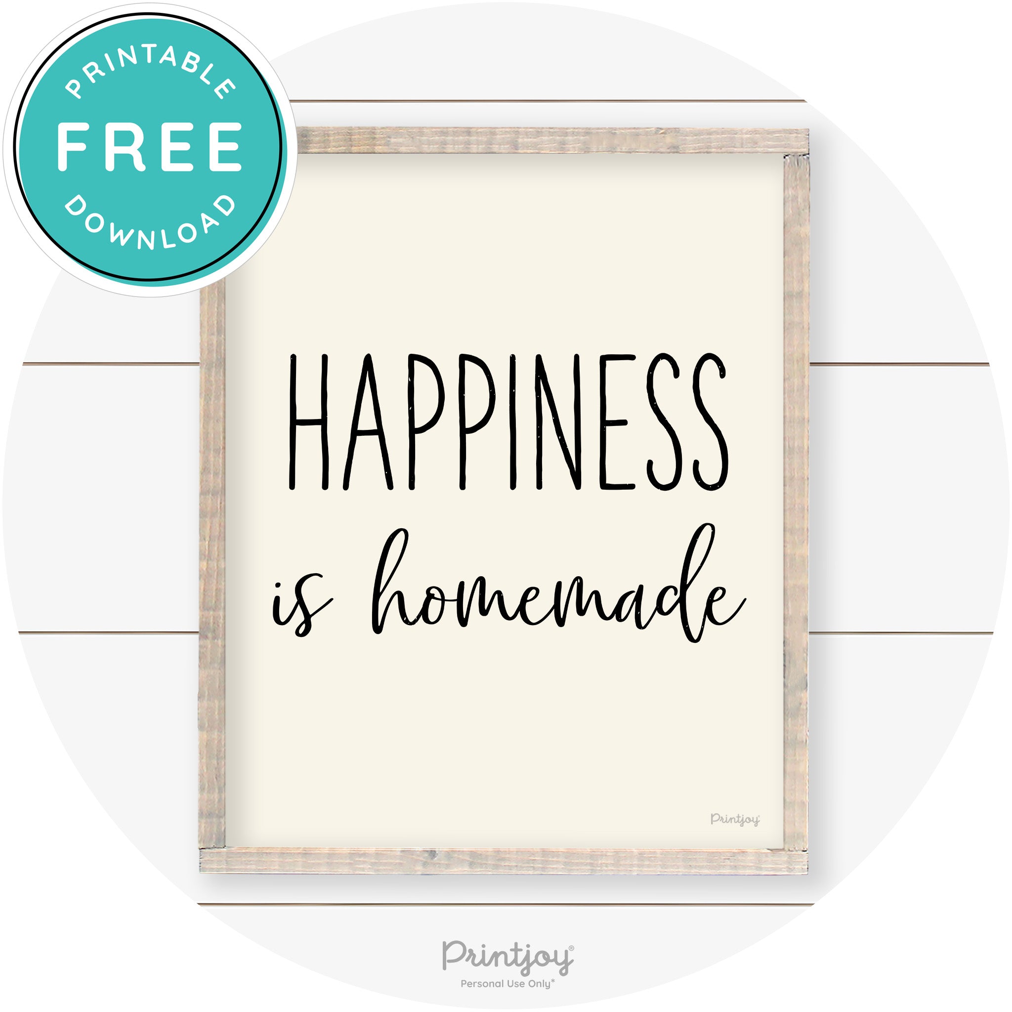 Happiness Is Homemade Kitchen Farmhouse Wall Art Free Printable