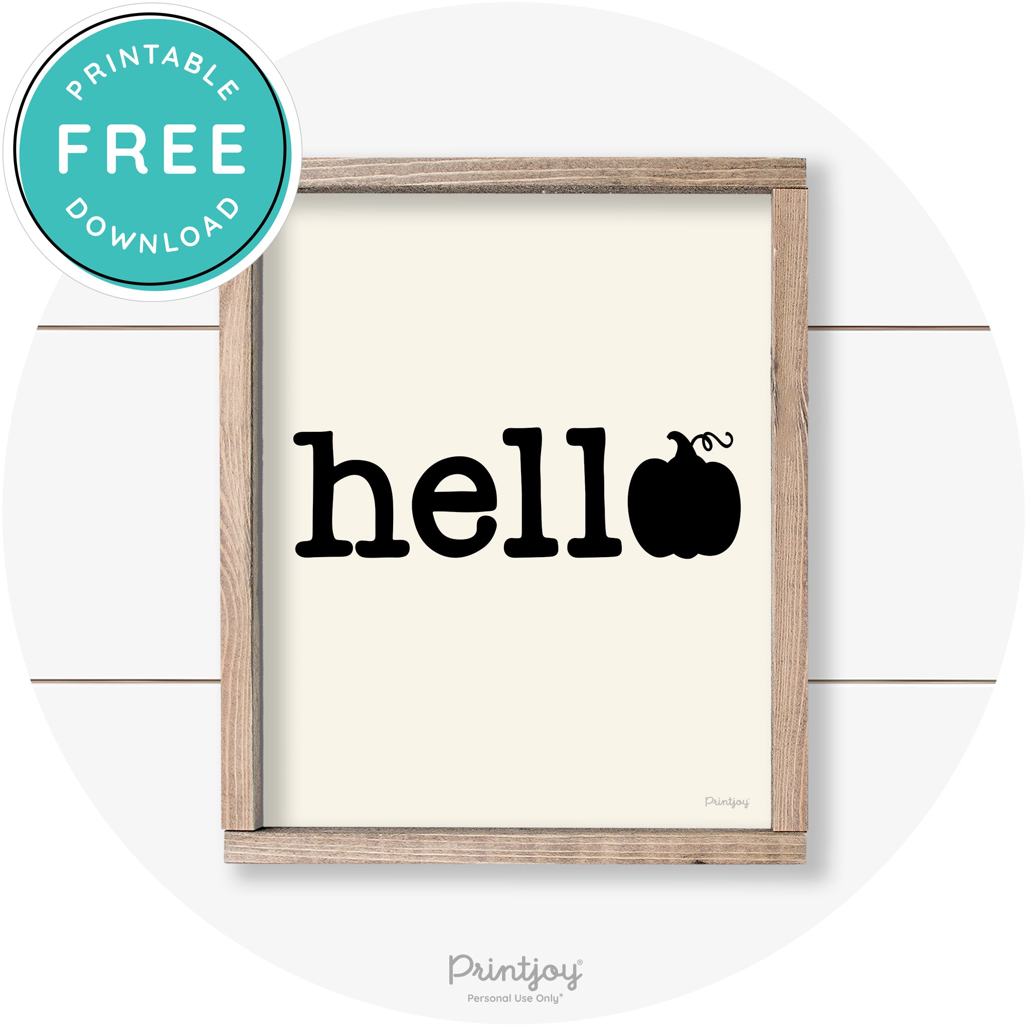 Hello Pumpkin Fall Autumn Cute Farmhouse Wall Art Free Printable