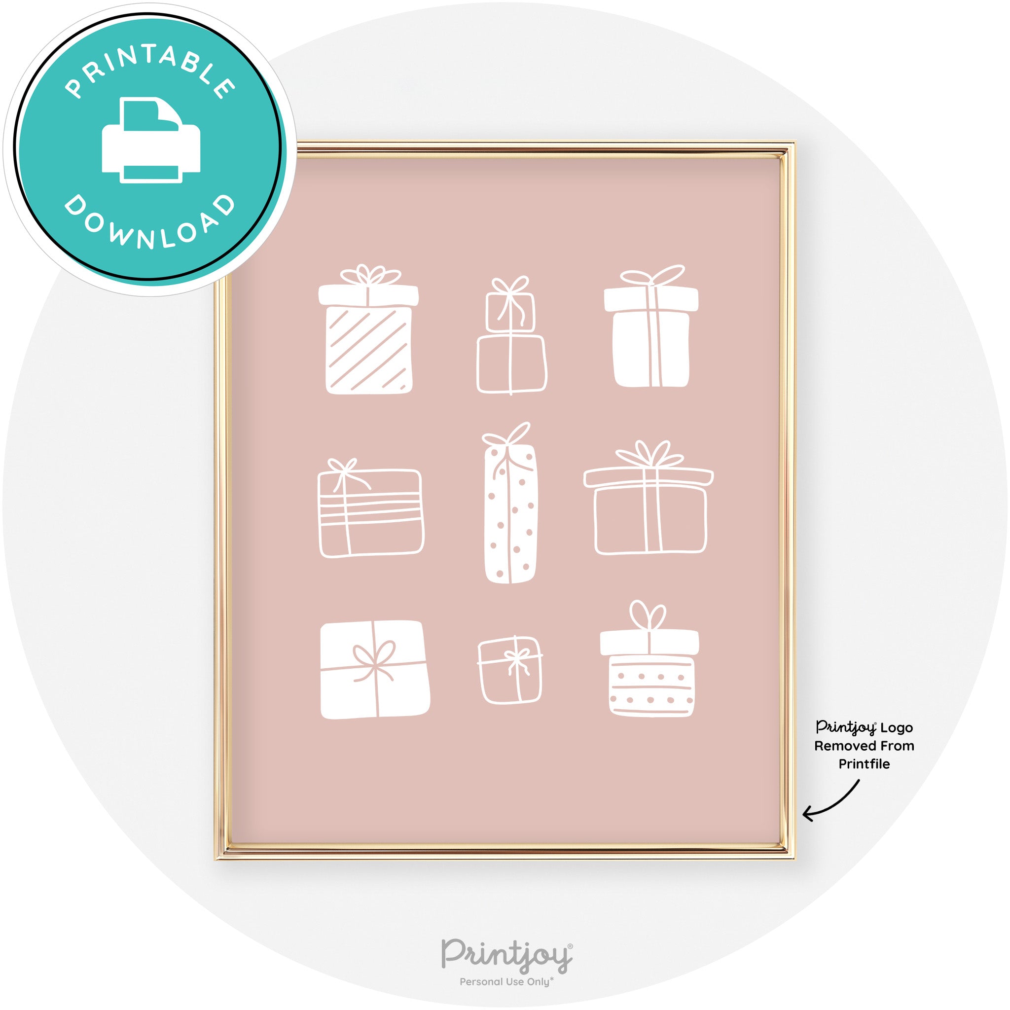 Presents Christmas Gifts Cute Modern Chic Wall Art Free Printable - Printjoy