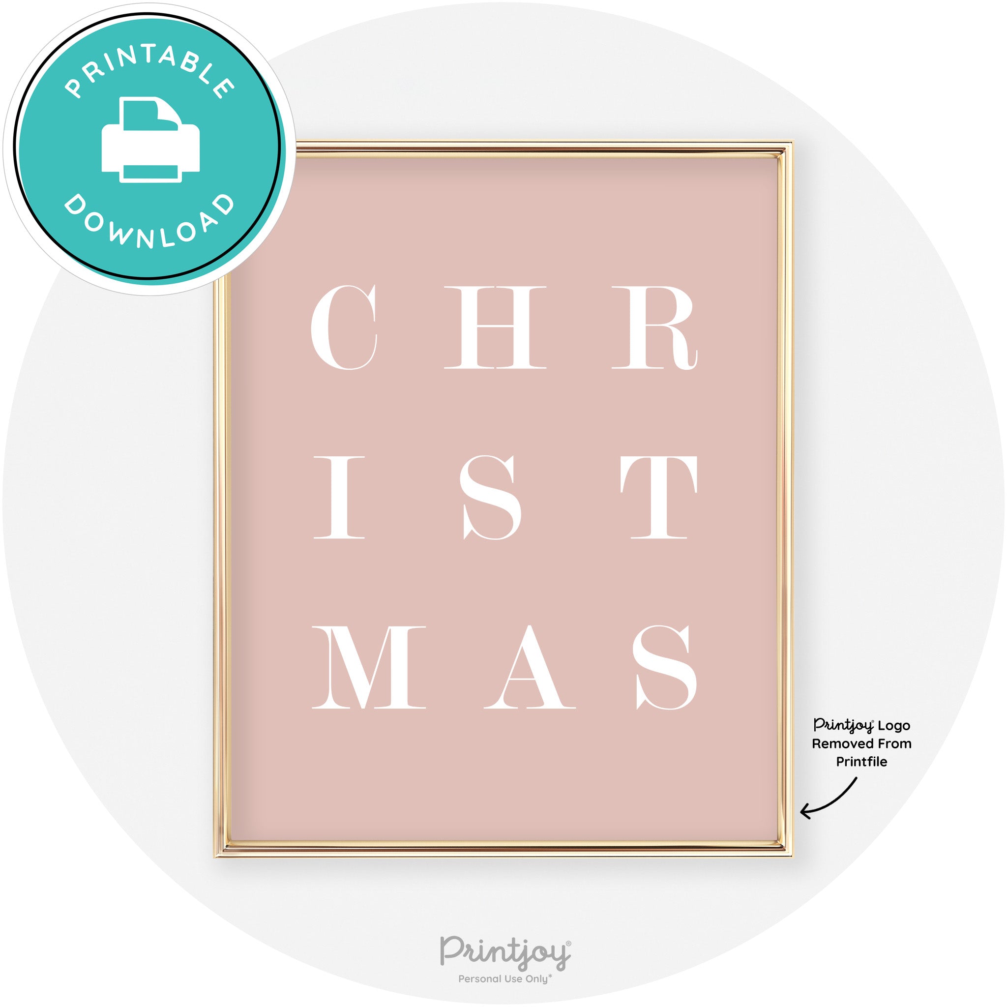 Christmas Typography Cute Modern Chic Decor Wall Art Free Printable