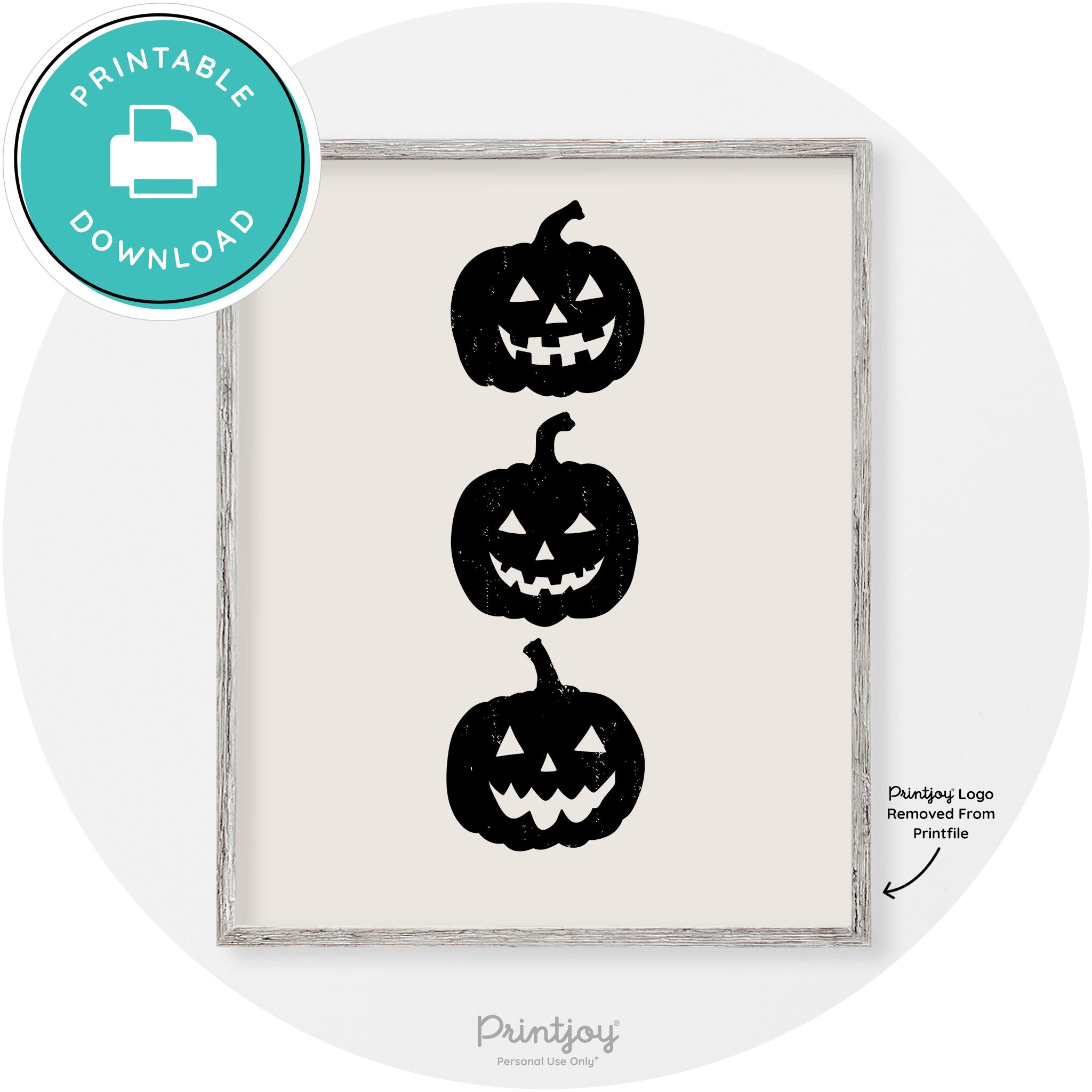 Halloween Jack O Lantern Pumpkins Vintage Wall Art Free Printable - Printjoy