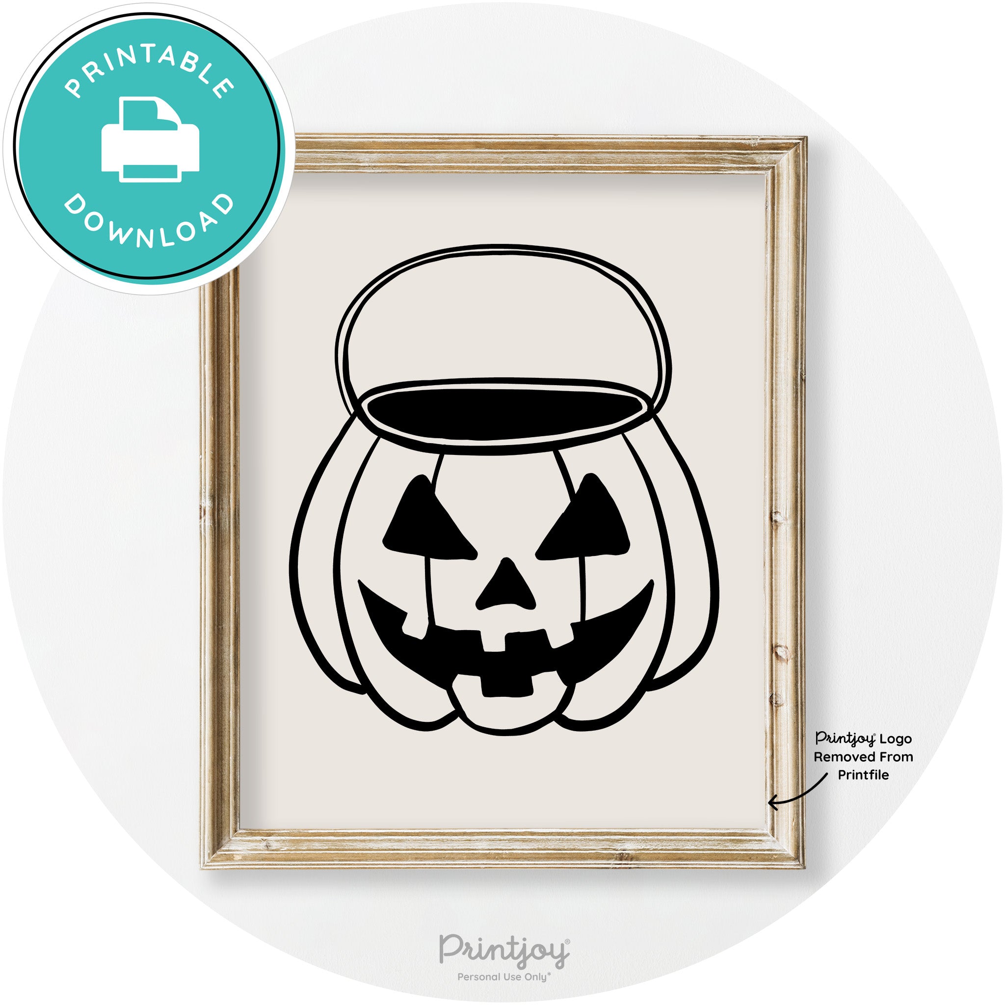 Jack O Lantern Treat Bucket Vintage Halloween Wall Art Free Printable