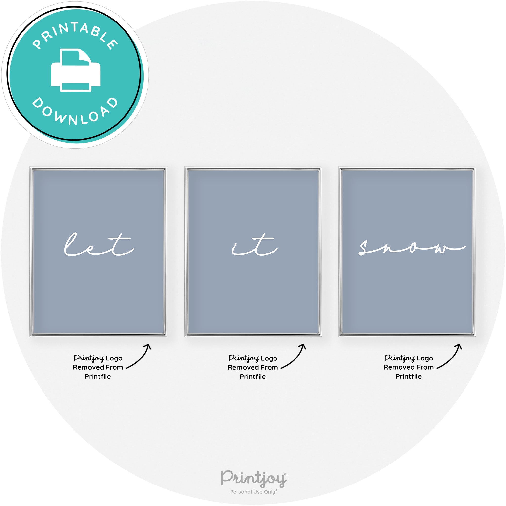 Let It Snow Set Of 3 Cute Winter Modern Chic Wall Art Free Printable