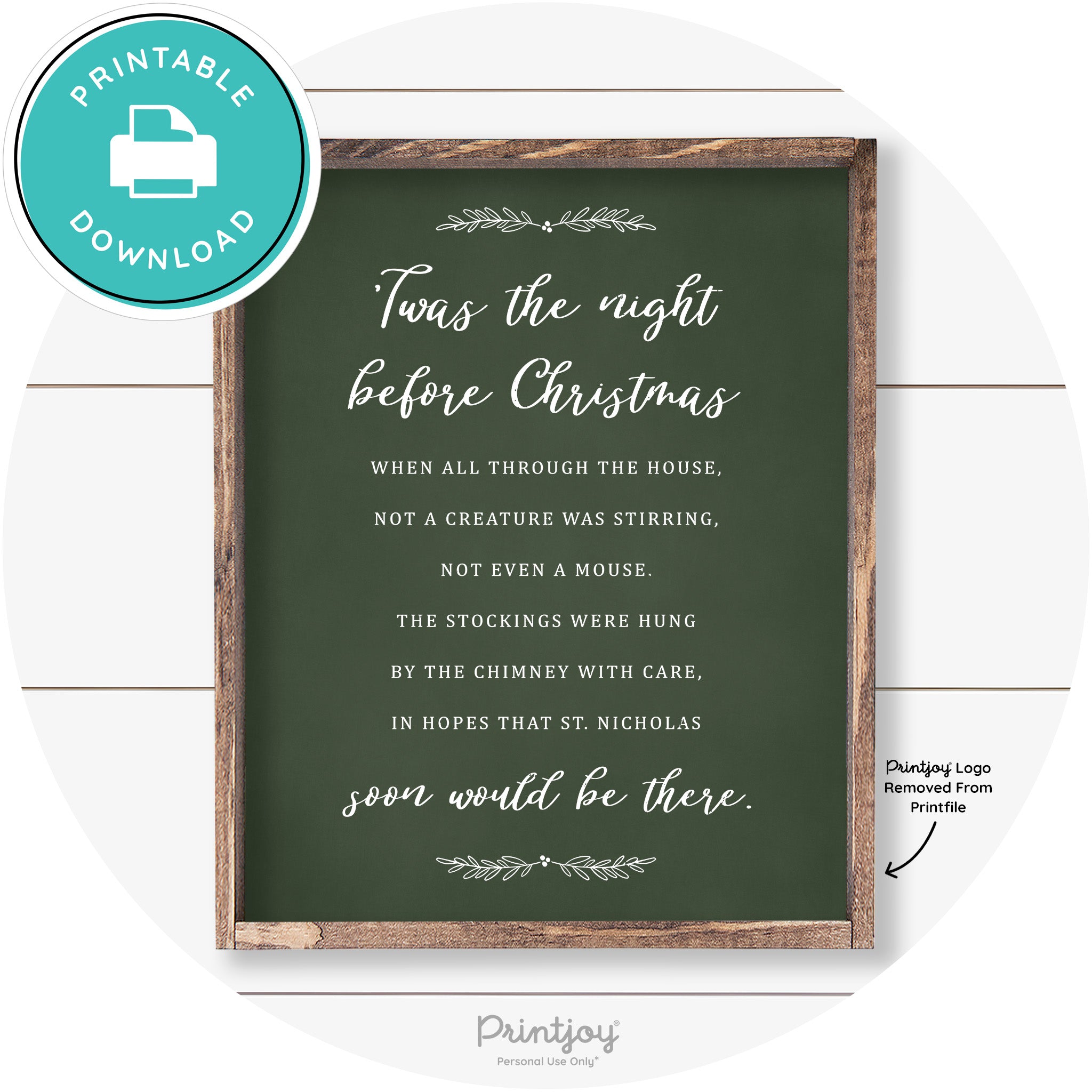 'Twas The Night Before Christmas Farmhouse Wall Art Free Printable