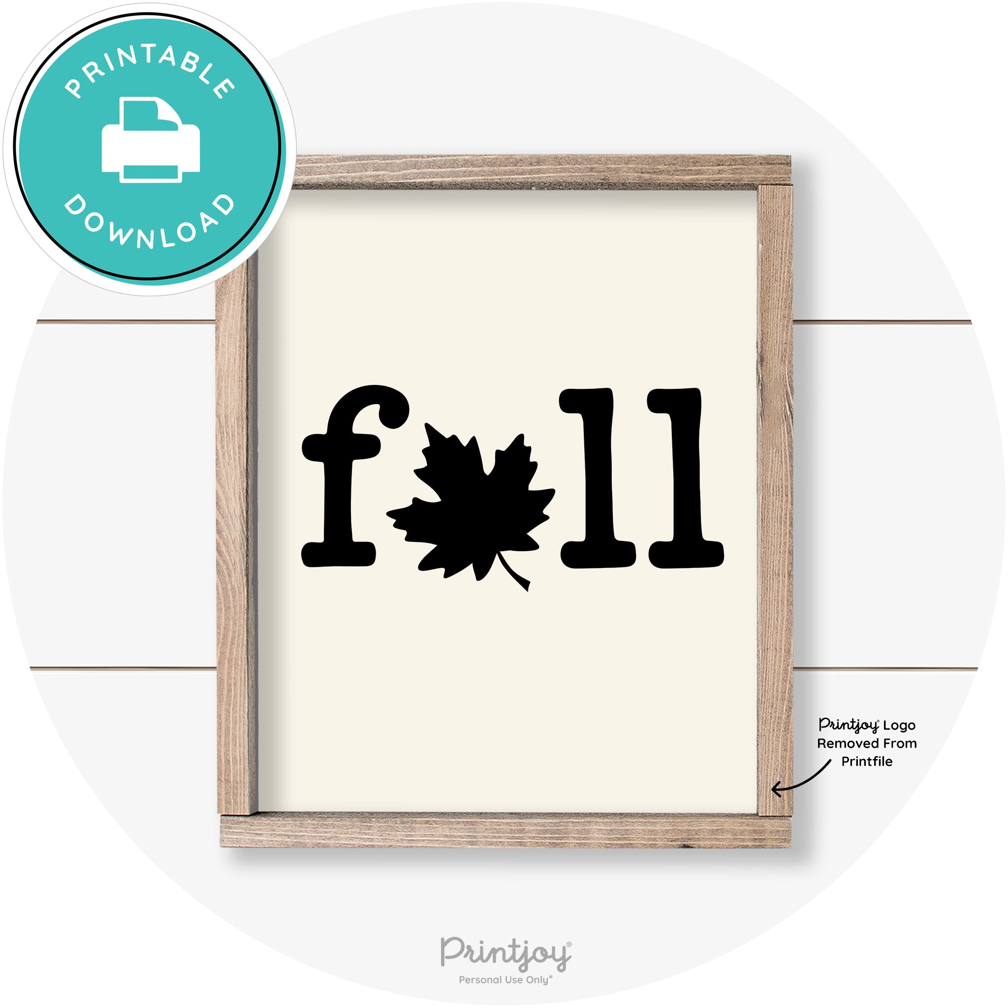 Fall Maple Leaf Cute Modern Farmhouse Wall Art Free Printable