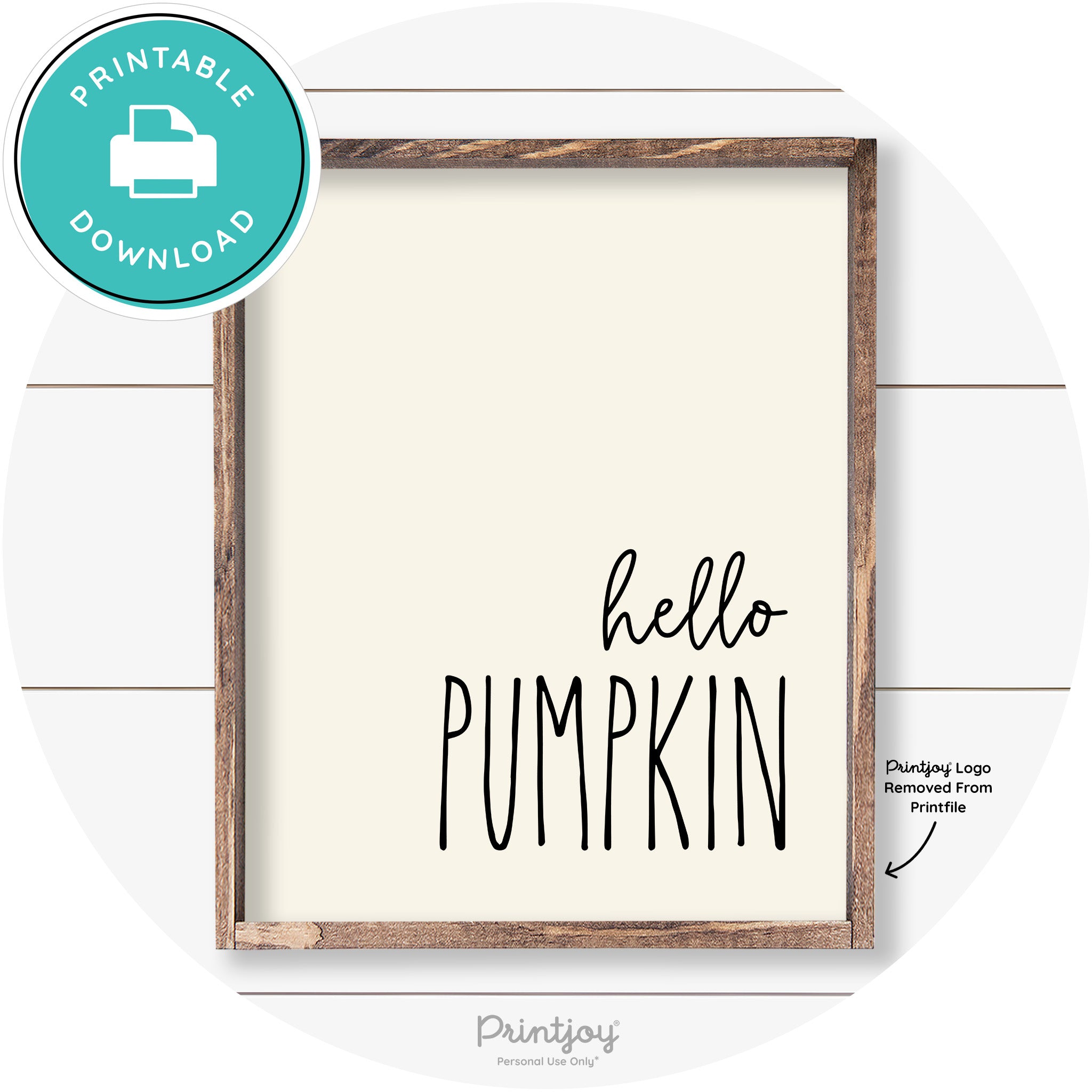 Hello Pumpkin Cute Fun Simple Farmhouse Wall Art Free Printable