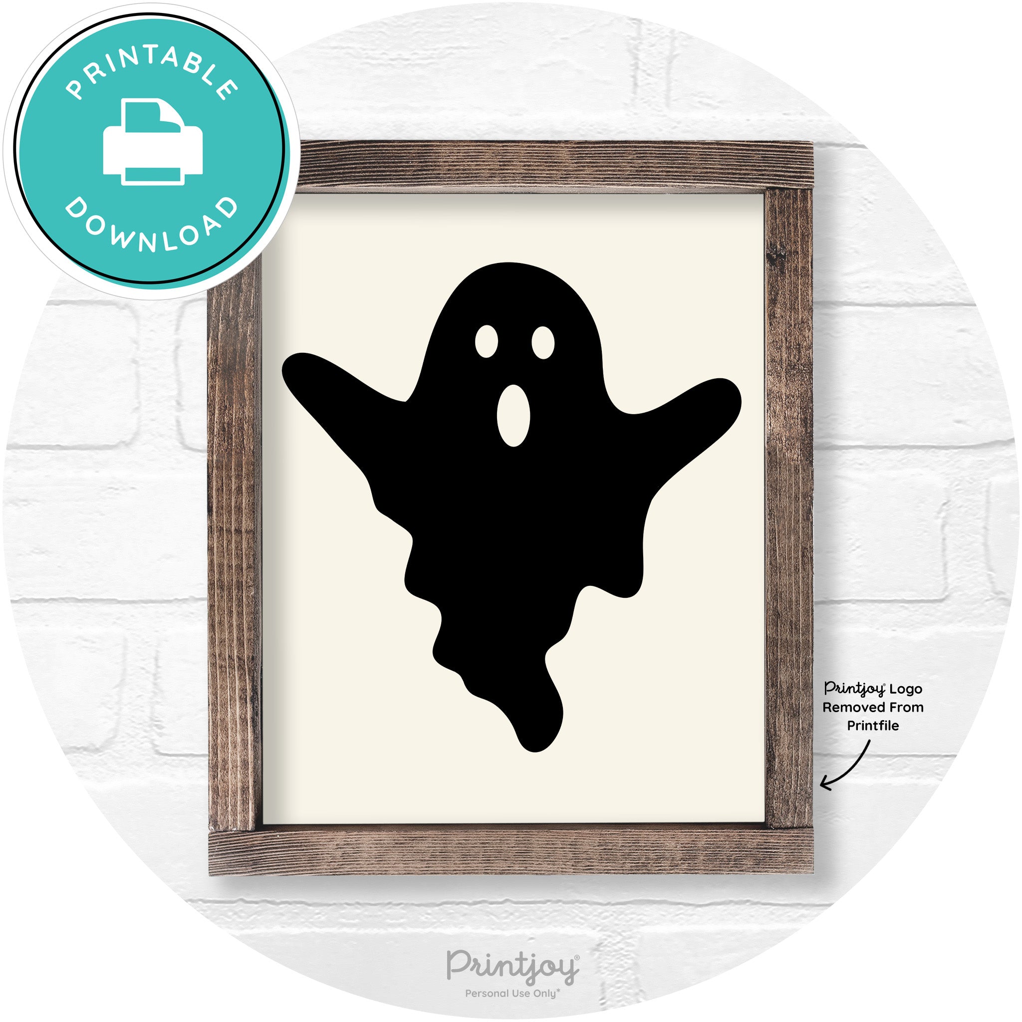 Halloween Cute Ghost Rustic Farmhouse Wall Art Free Printable