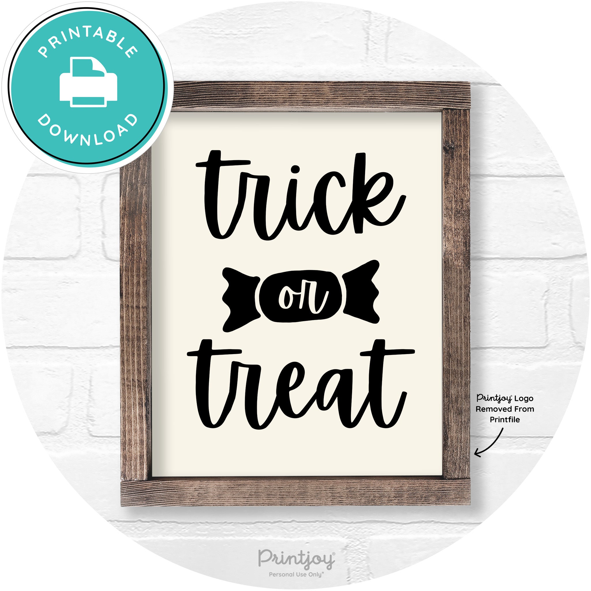 Trick Or Treat Halloween Rustic Farmhouse Wall Art Free Printable