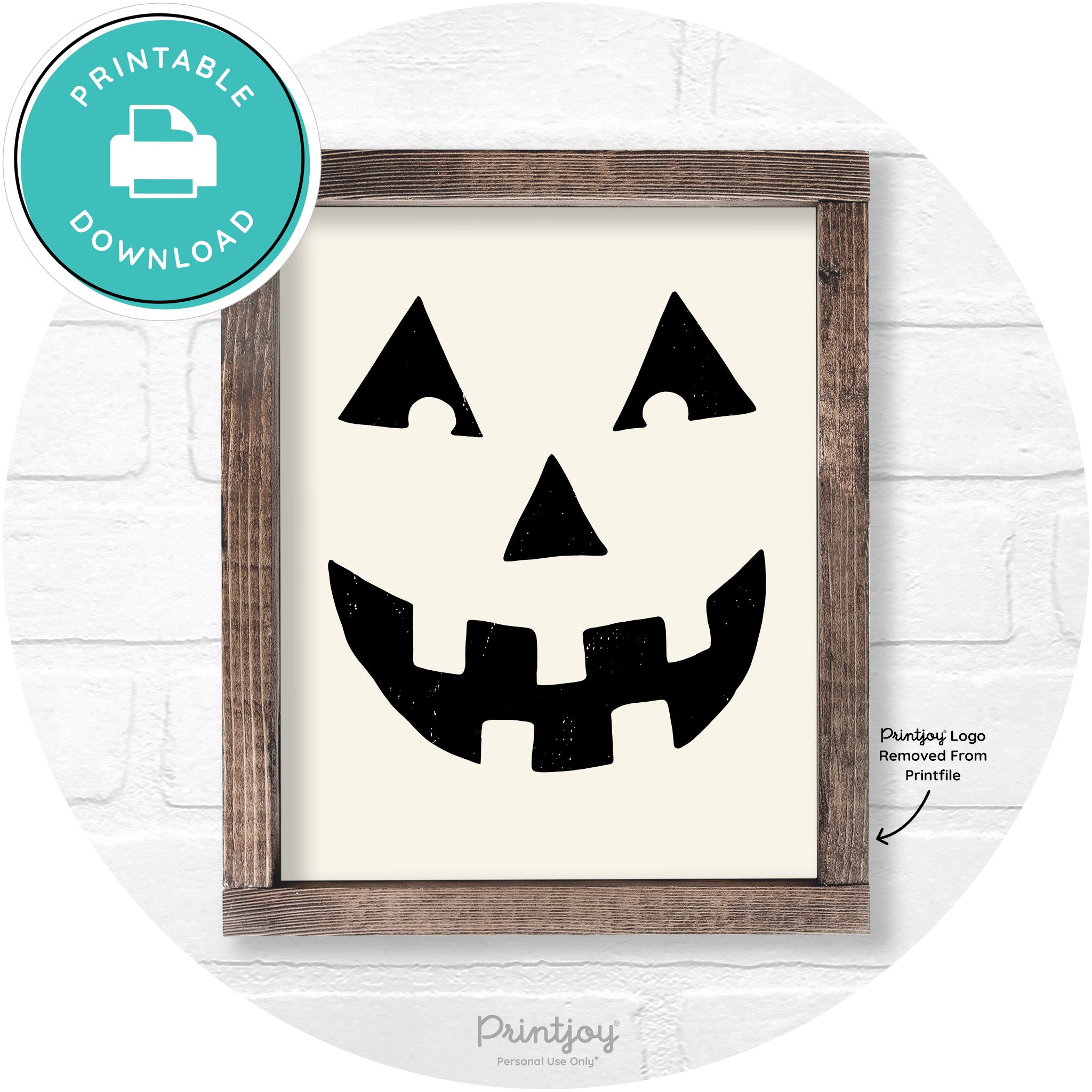 Jack O Lantern Halloween Rustic Farmhouse Wall Art Free Printable