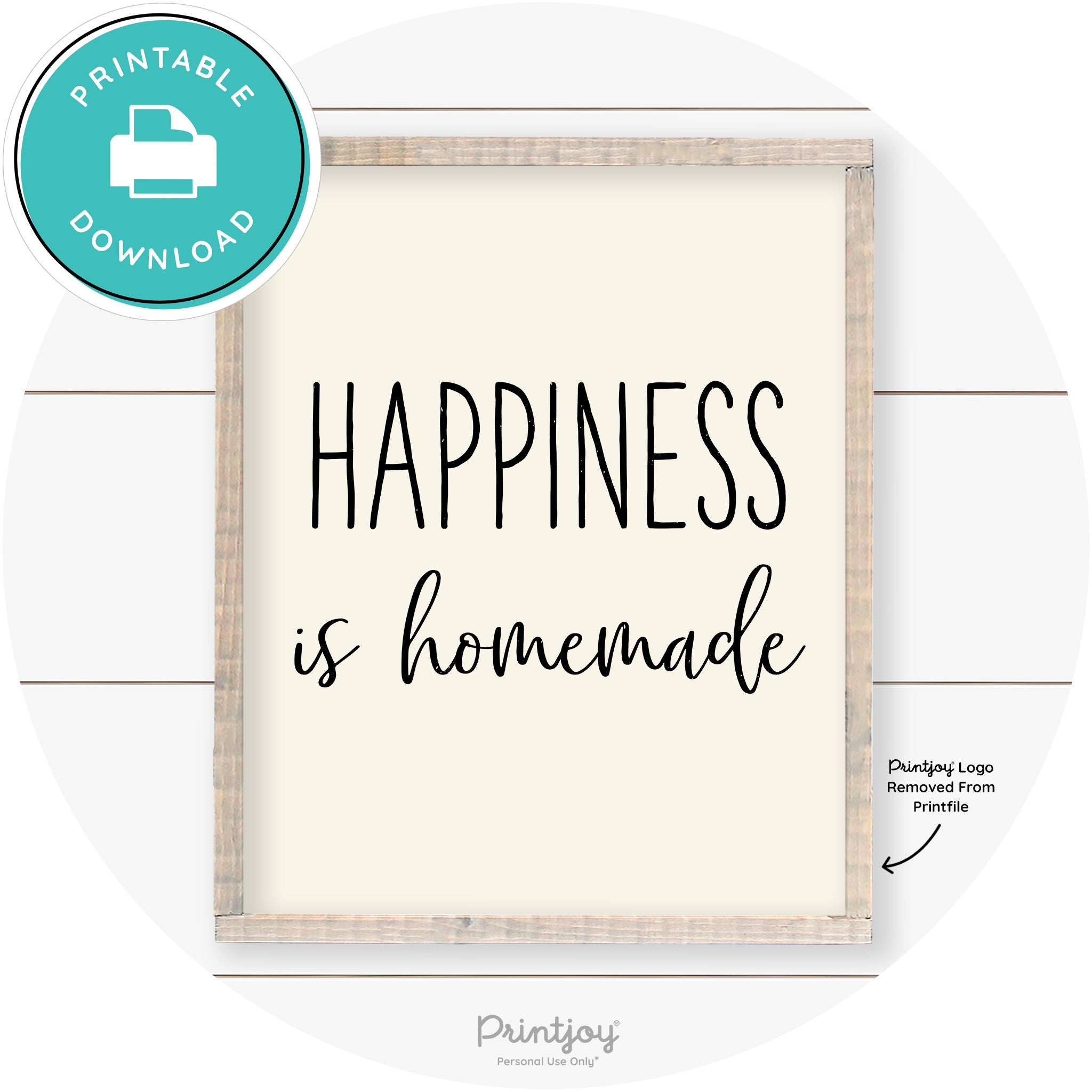 Happiness Is Homemade Kitchen Farmhouse Wall Art Free Printable