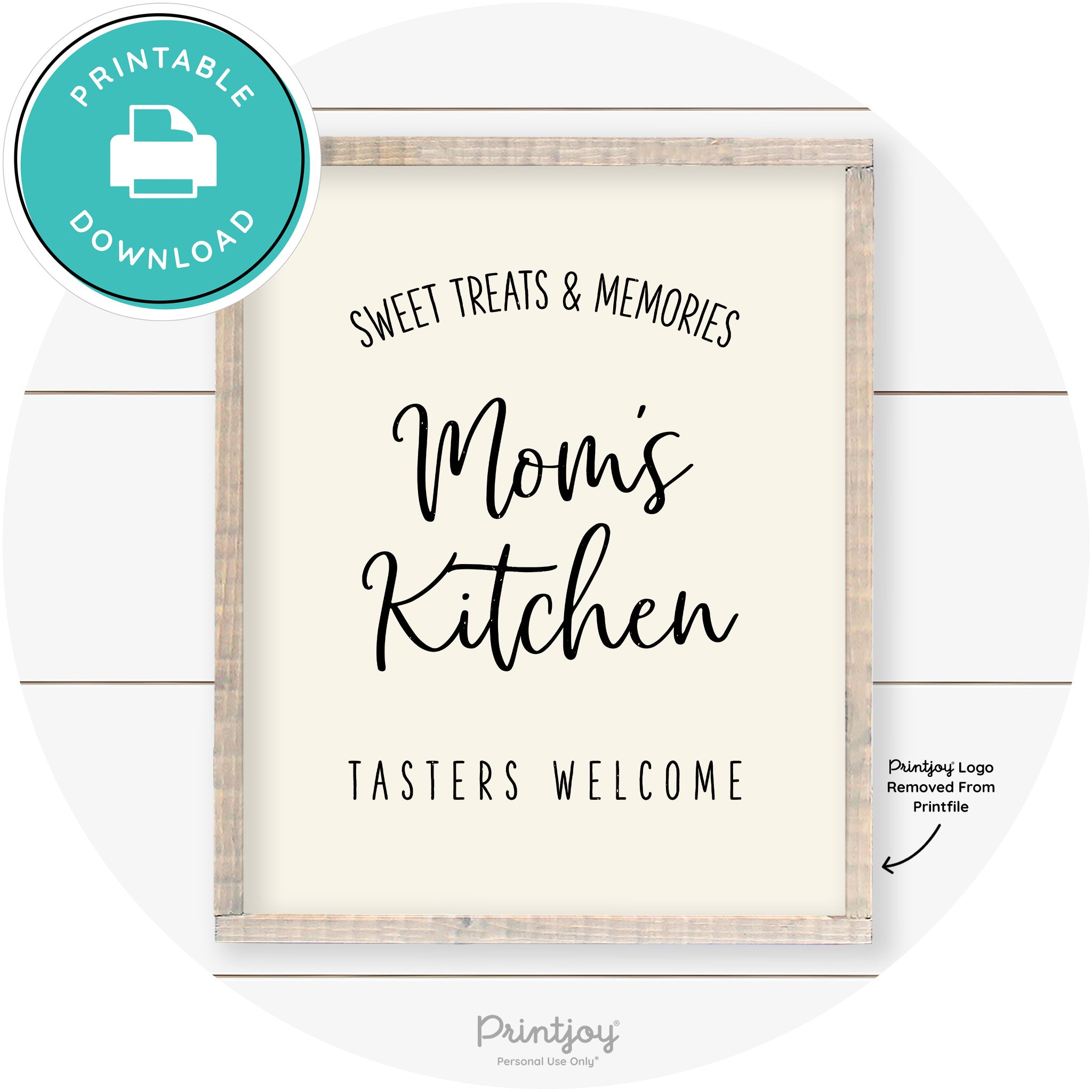 Mom's Kitchen Tasters Welcome Farmhouse Wall Art Free Printable