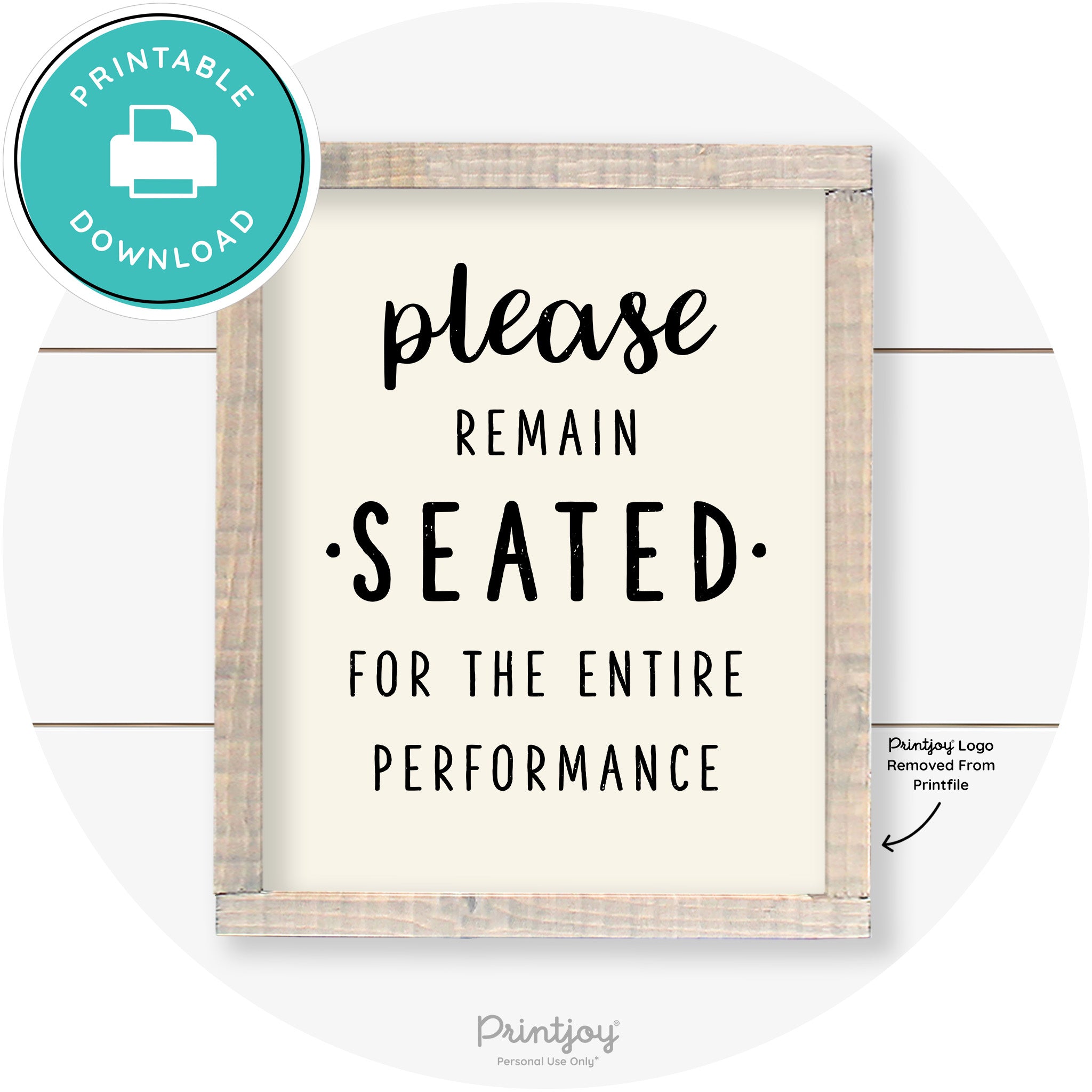 Please Remain Seated Funny Bathroom Farmhouse Art Free Printable