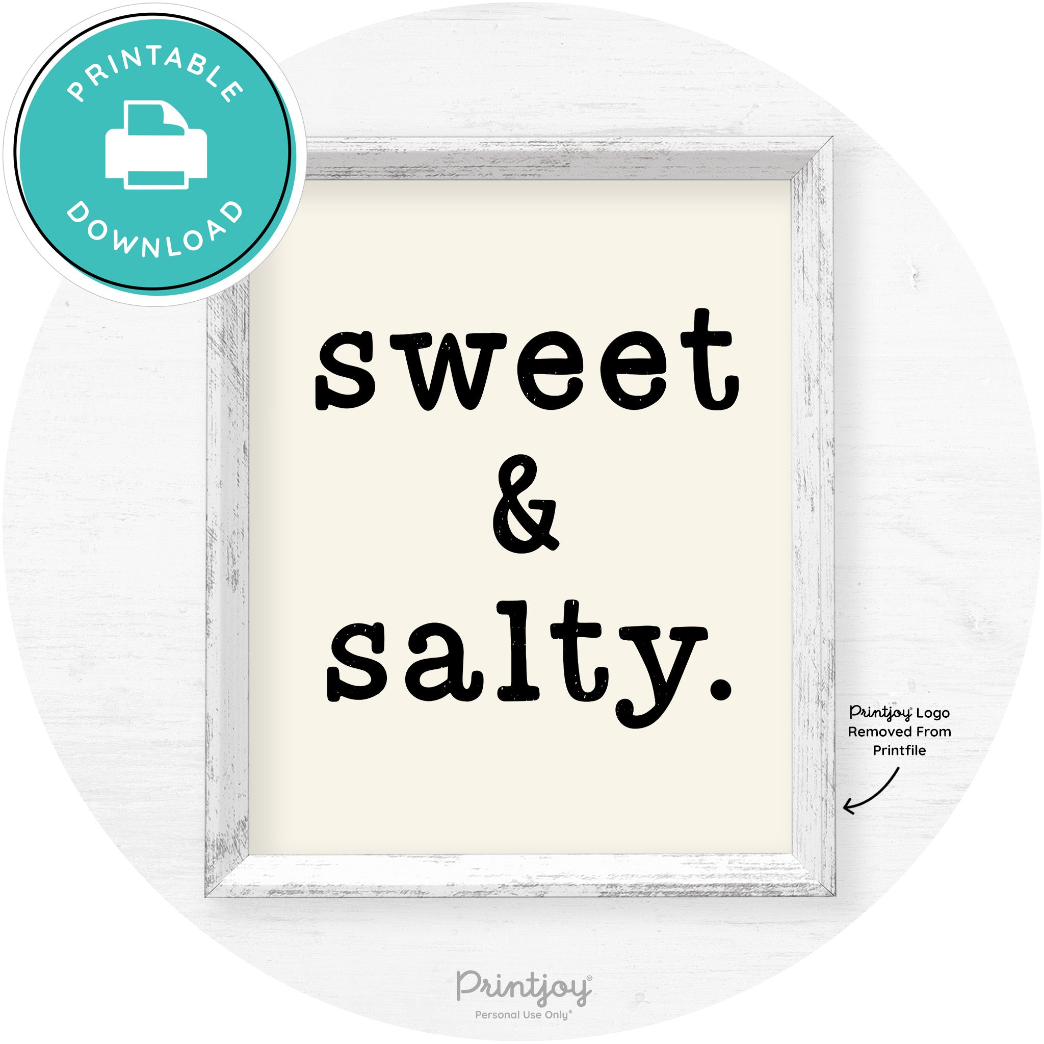 Sweet & Salty Southern Kitchen Farmhouse Wall Art Free Printable
