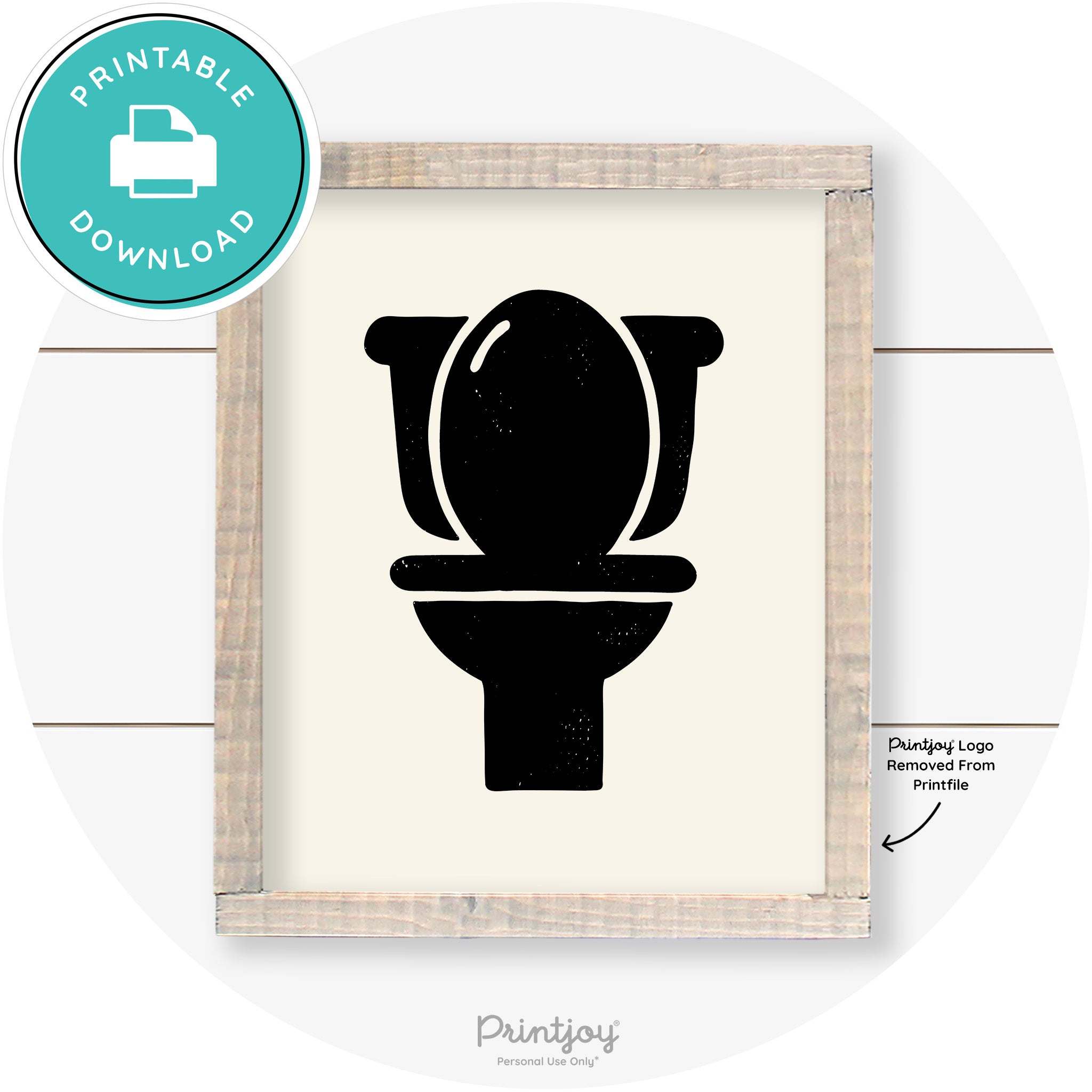 Toilet Seat Bathroom Sign Farmhouse Wall Art Decor Free Printable