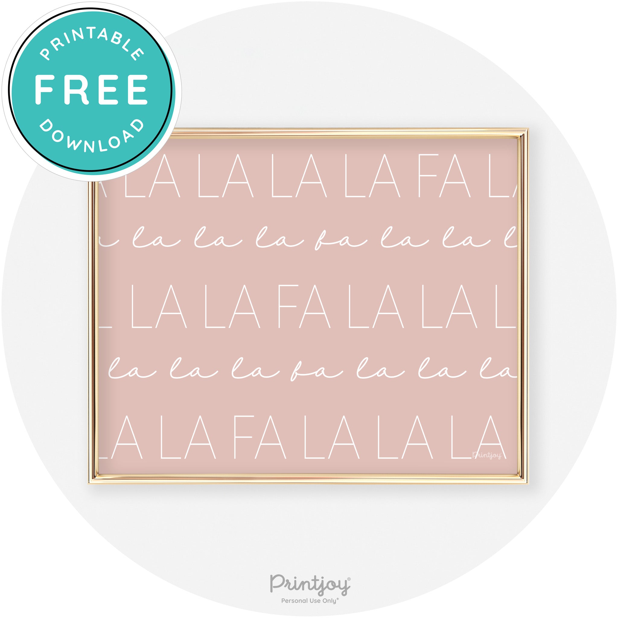Fa La La Pattern Cute Modern Chic Wall Art Decor Free Printable