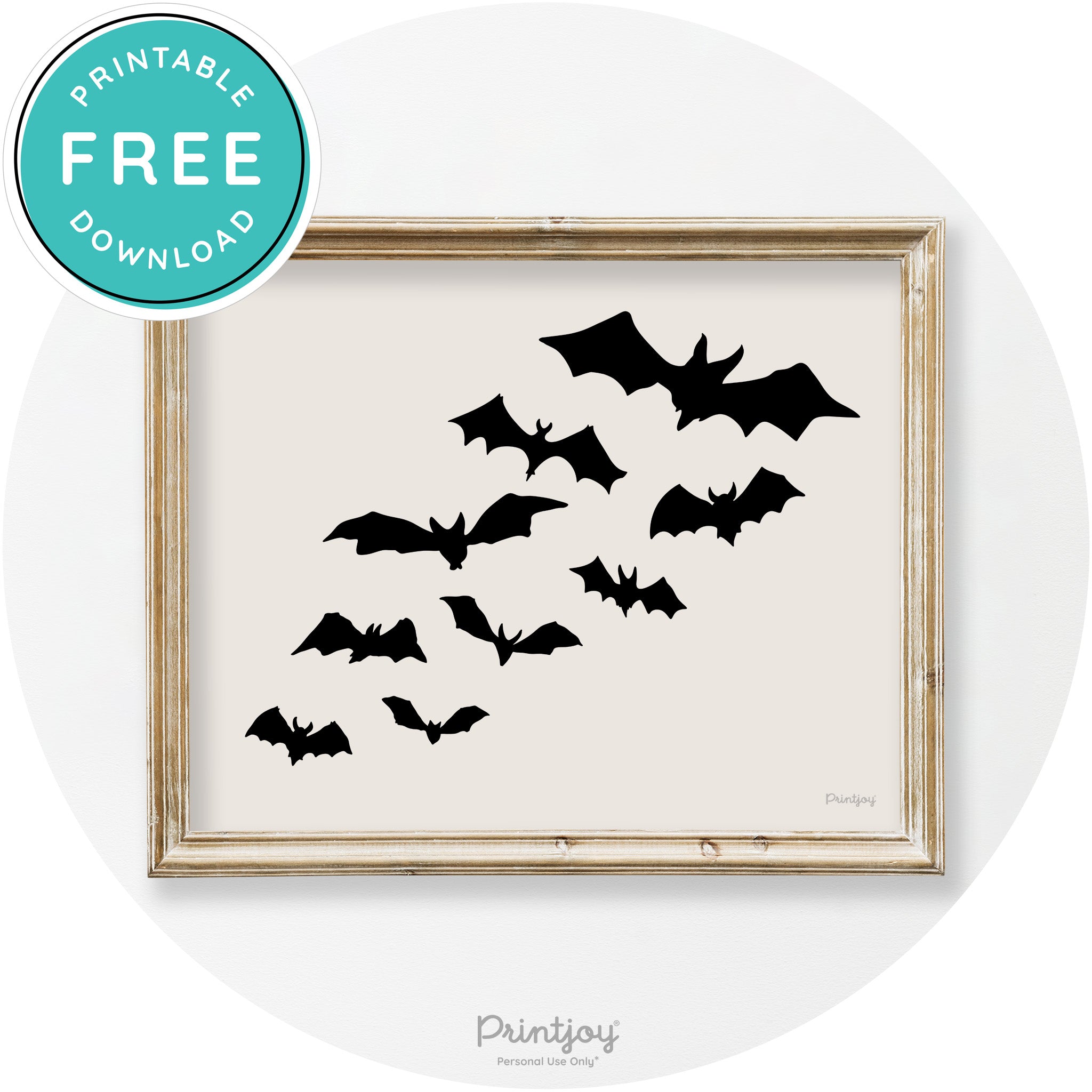 Halloween Bats Silhouette Modern Vintage Wall Art Free Printable