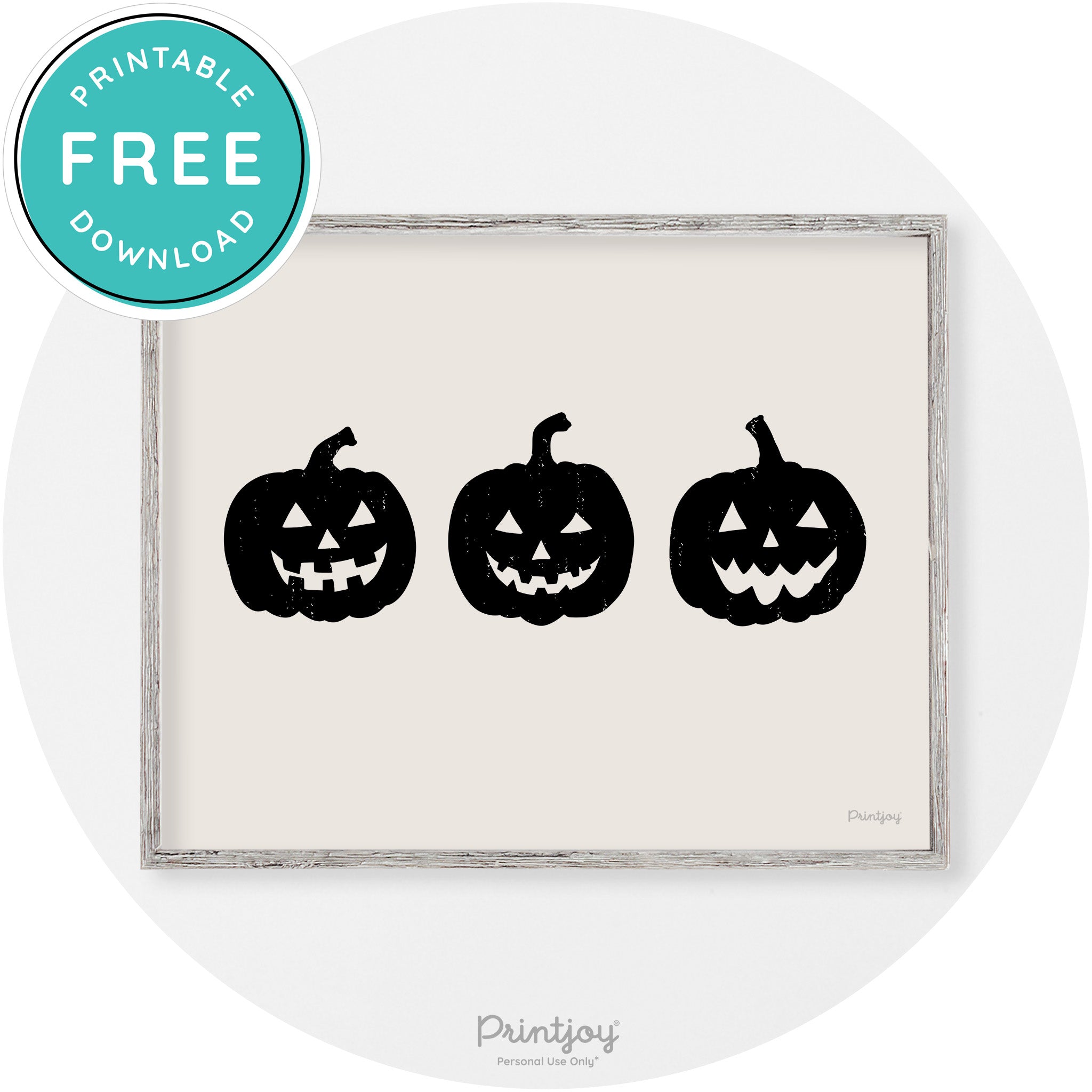 Halloween Jack O Lantern Pumpkins Vintage Wall Art Free Printable - Printjoy