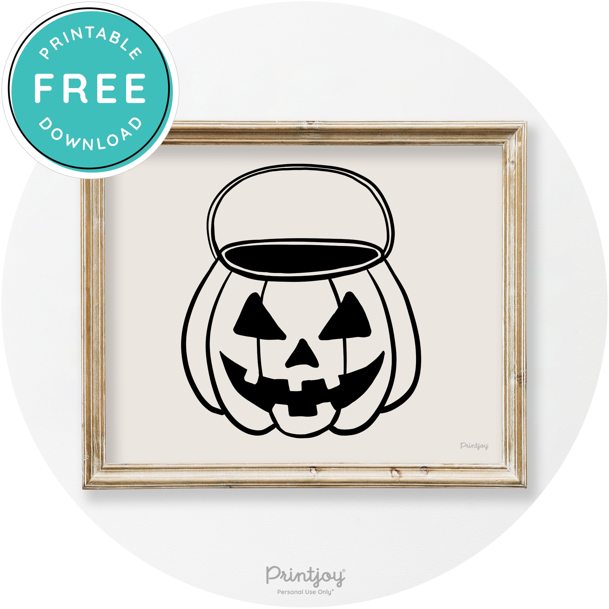 Jack O Lantern Treat Bucket Vintage Halloween Wall Art Free Printable